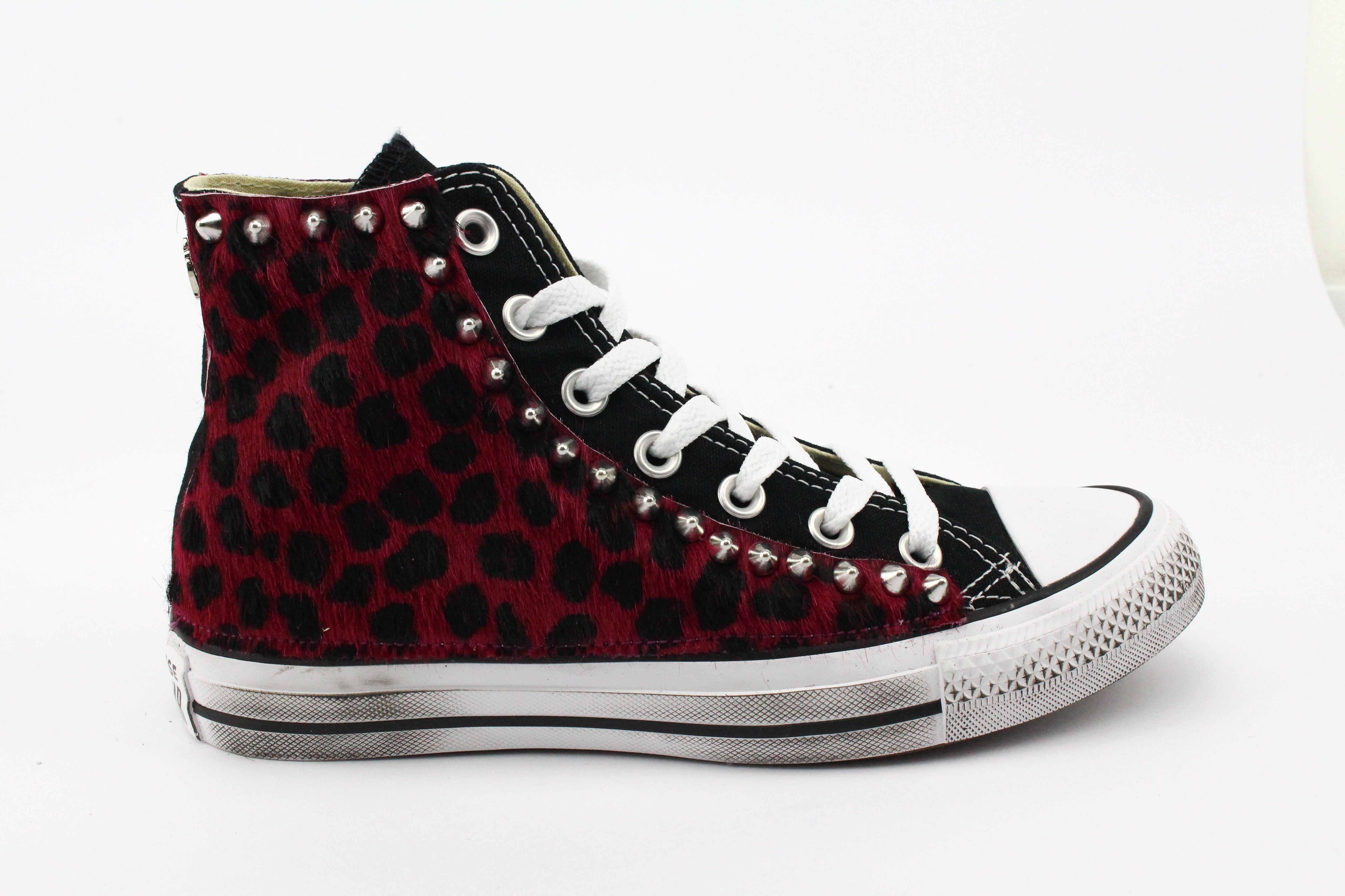Converse All Star Black Spotted Red &amp; Studs