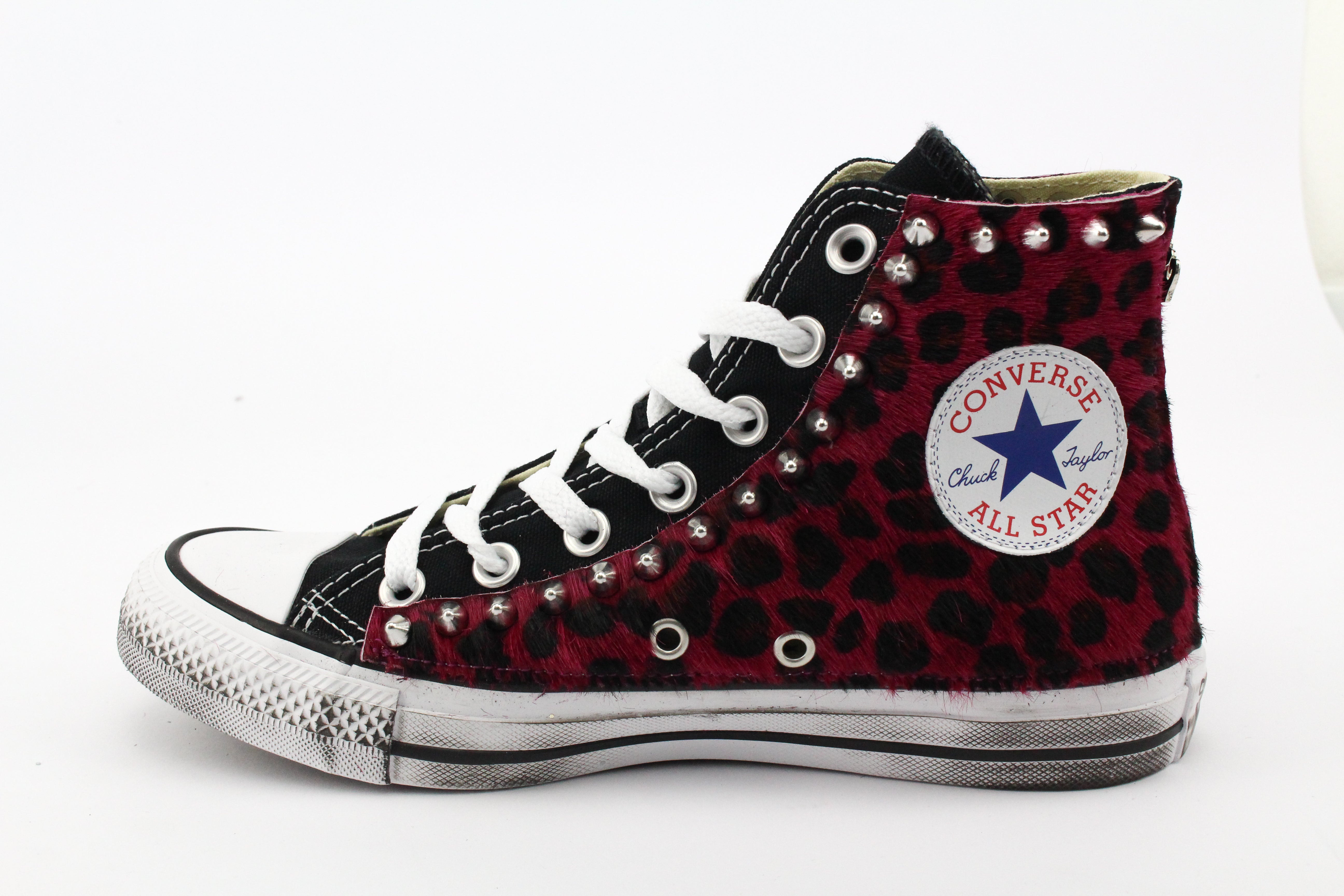 Converse All Star Black Spotted Red &amp; Studs