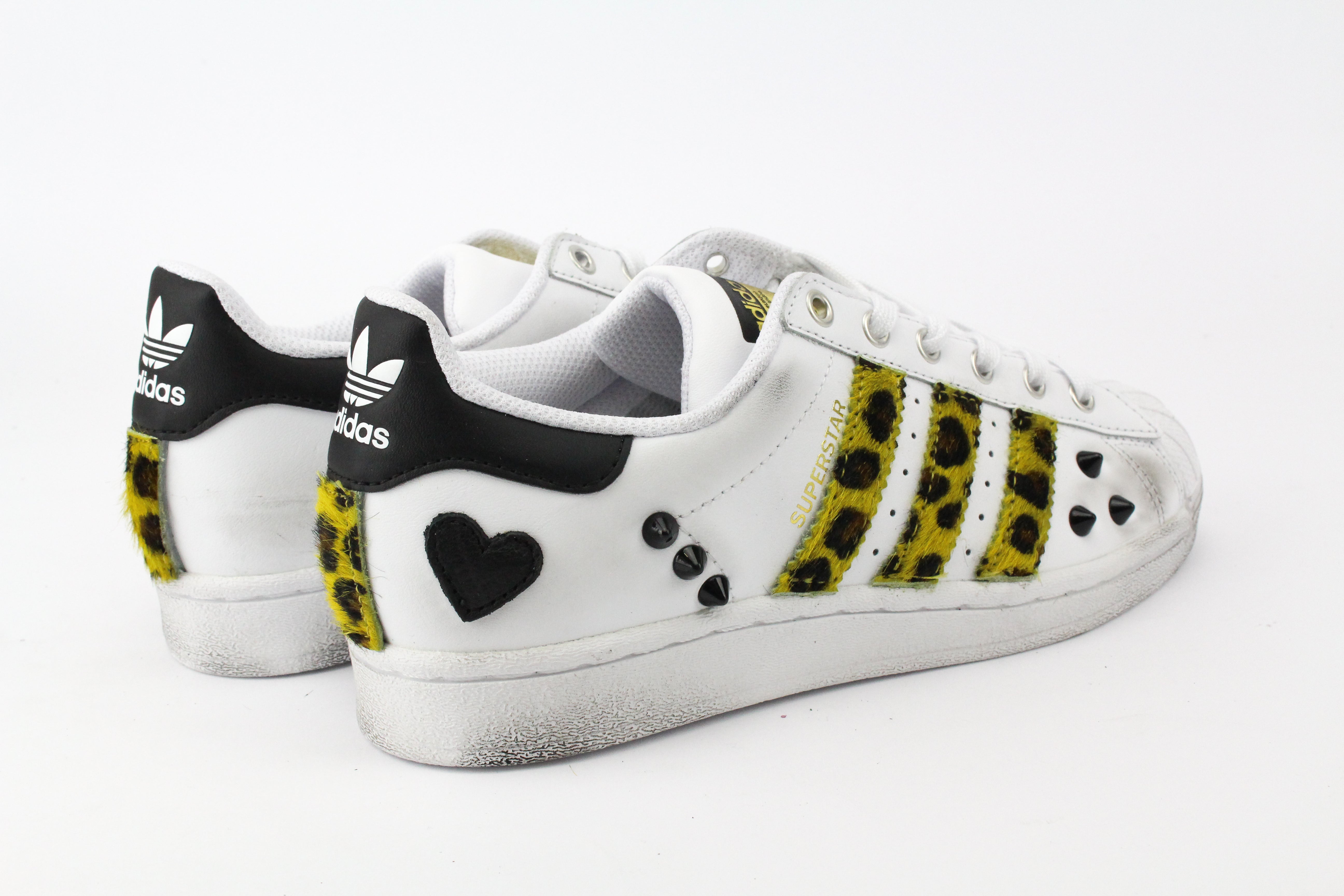 Adidas Superstar Spotted Yellow Studs &amp; Heart