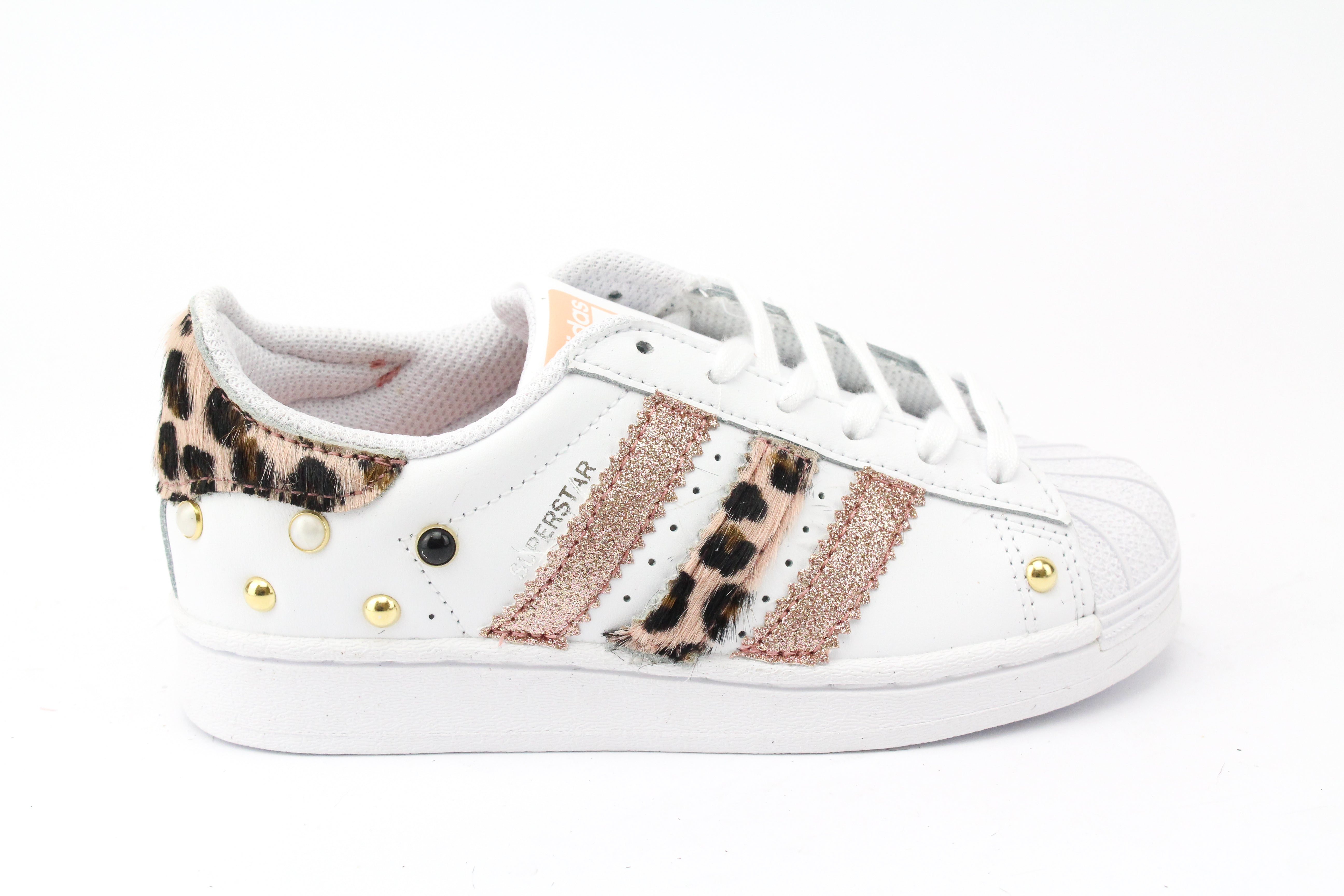 Adidas Superstar Spotted Pink Glitter &amp; Studs