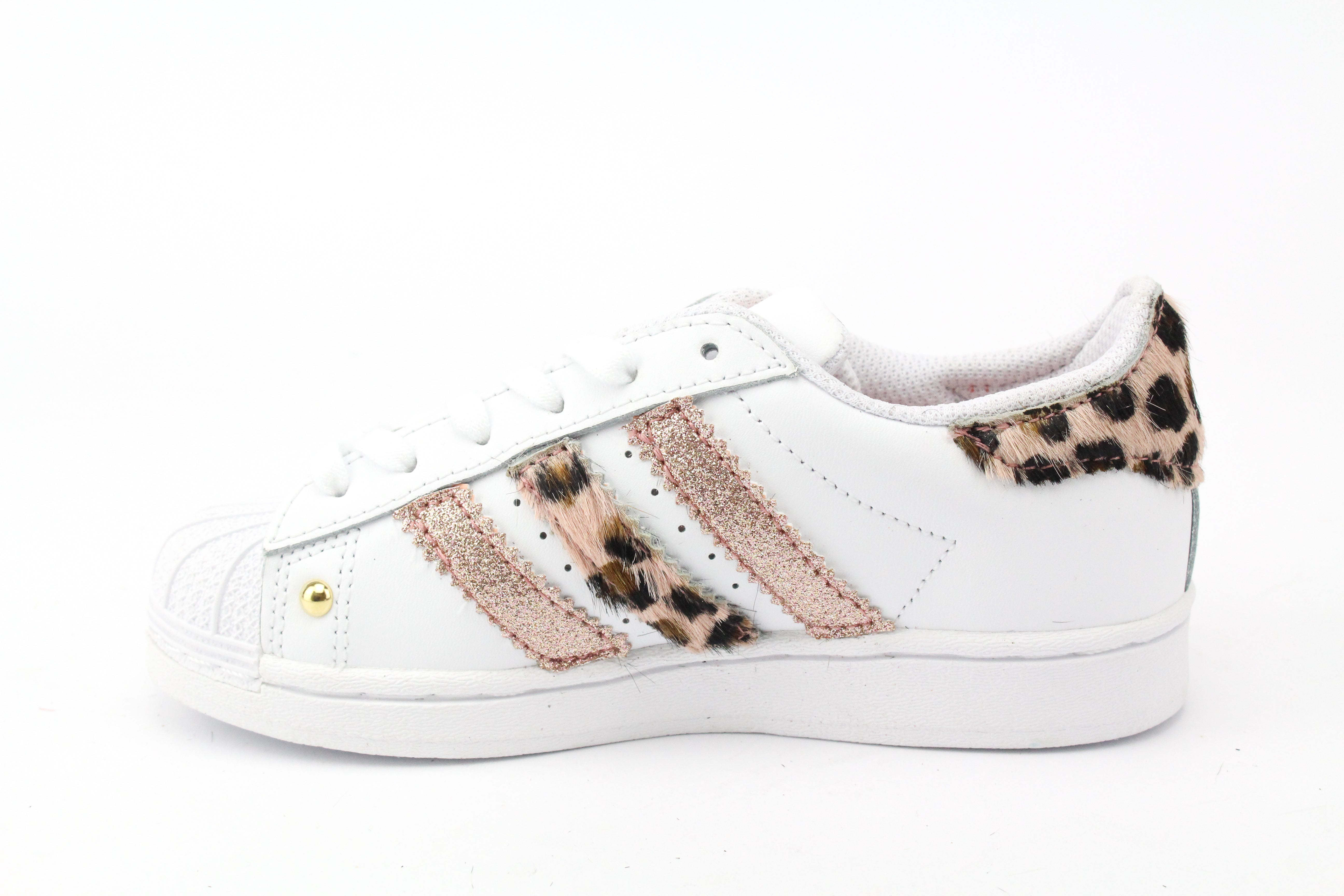 Adidas Superstar Spotted Pink Glitter &amp; Studs