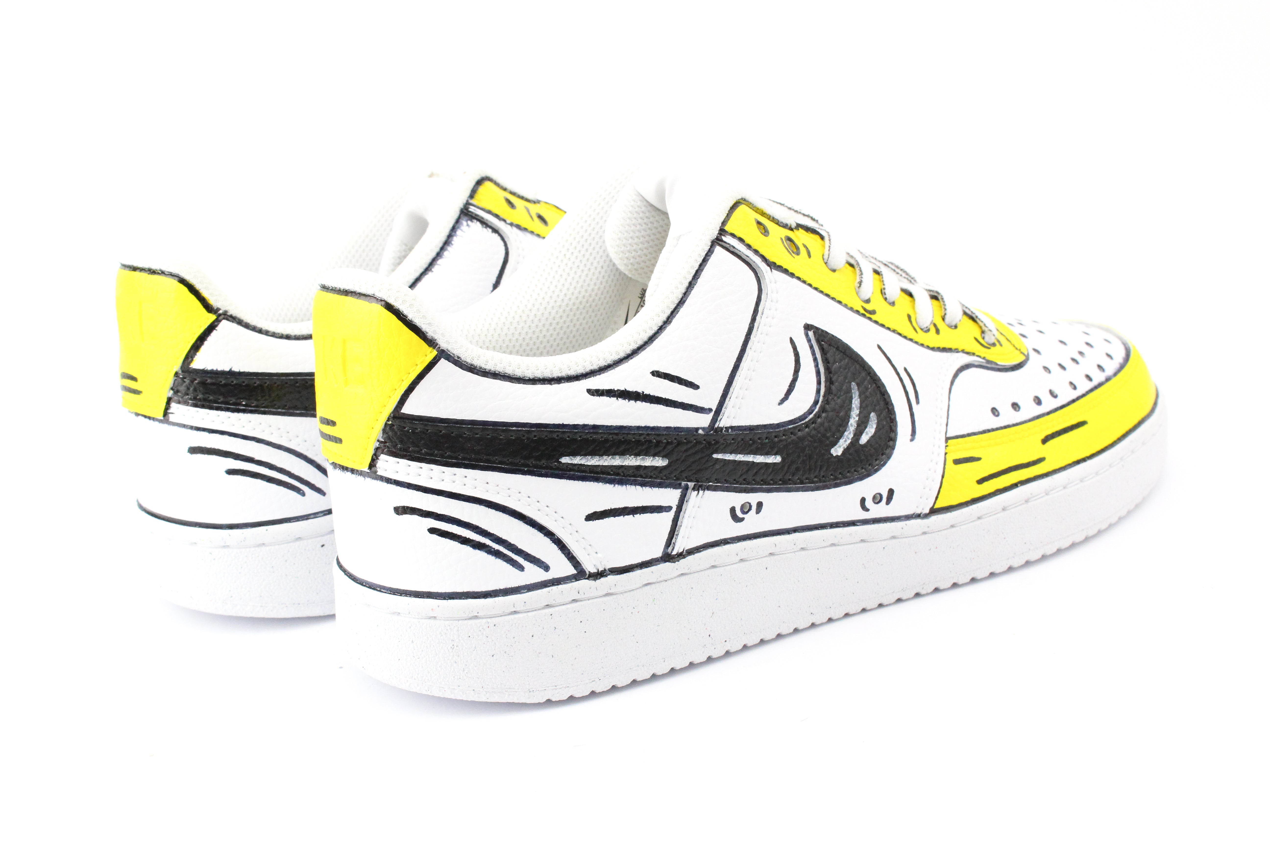 Nike Court Vision Low Yellow Cartoons