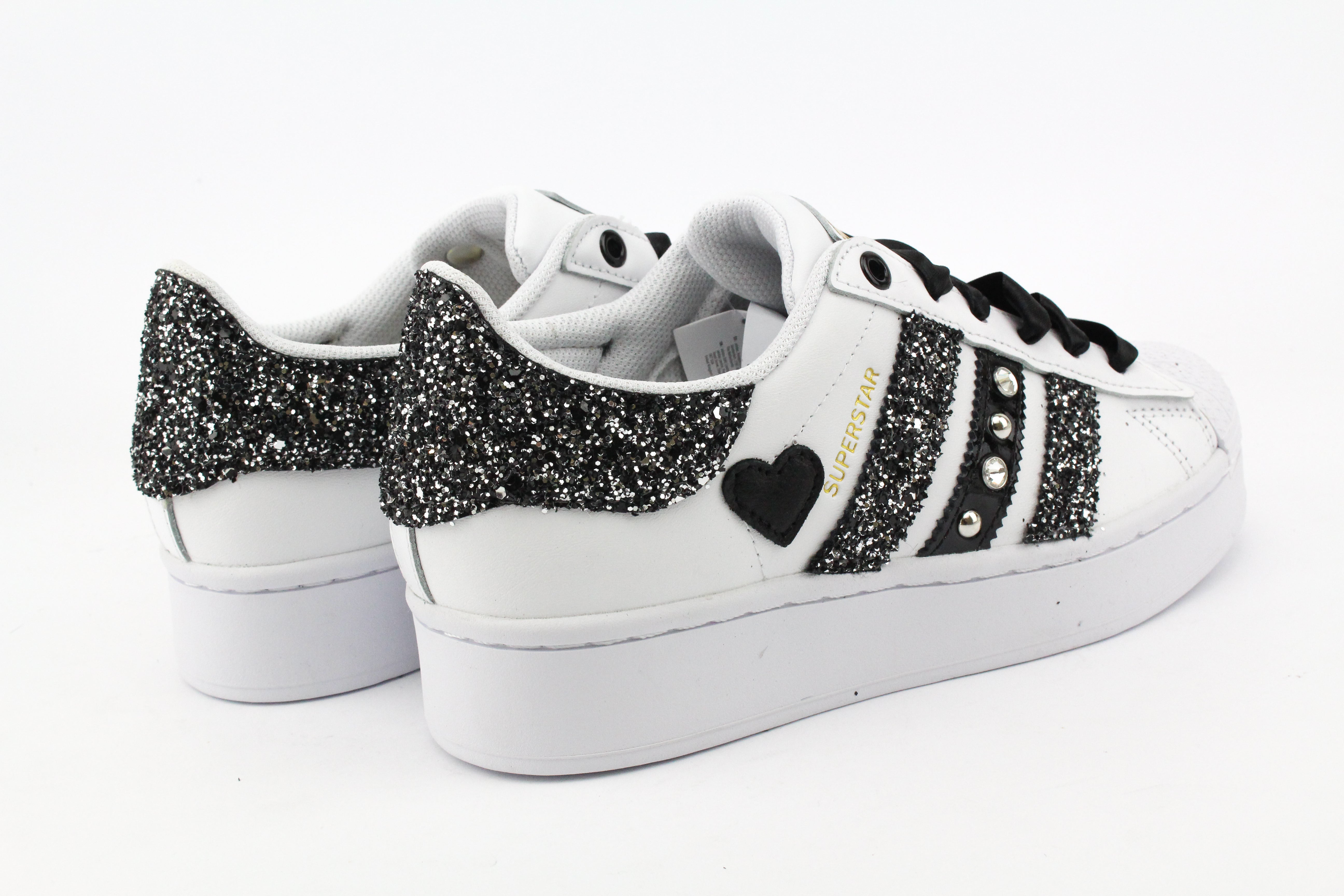 Adidas Superstar Bold Glitter Rhinestones &amp; Satin Laces