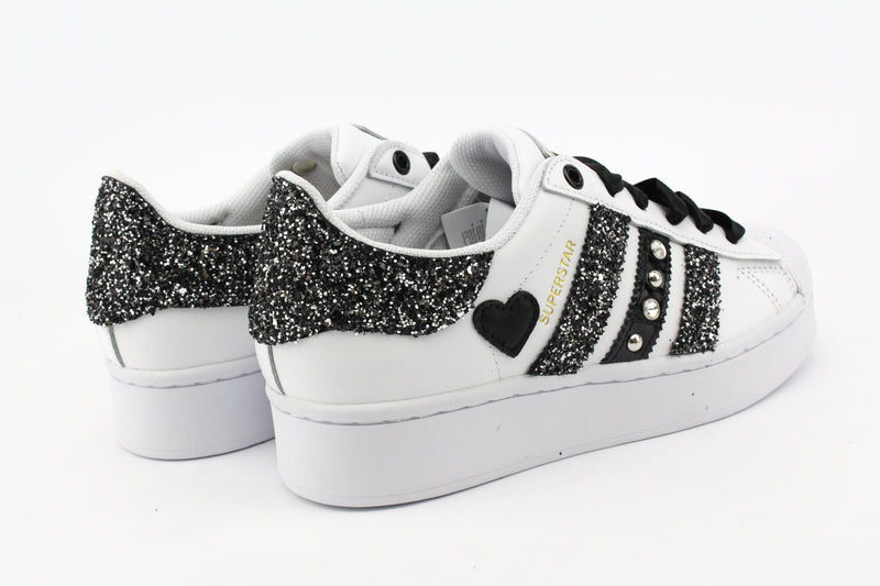 Adidas Superstar Bold Glitter Strass & Lacci Raso