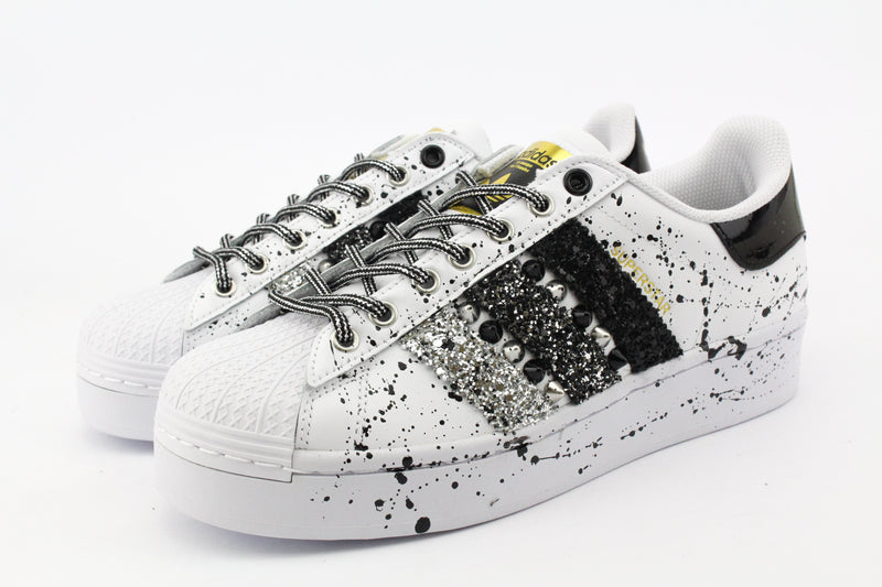 Adidas Superstar Bold Glitter Silver Borchie & Vernice