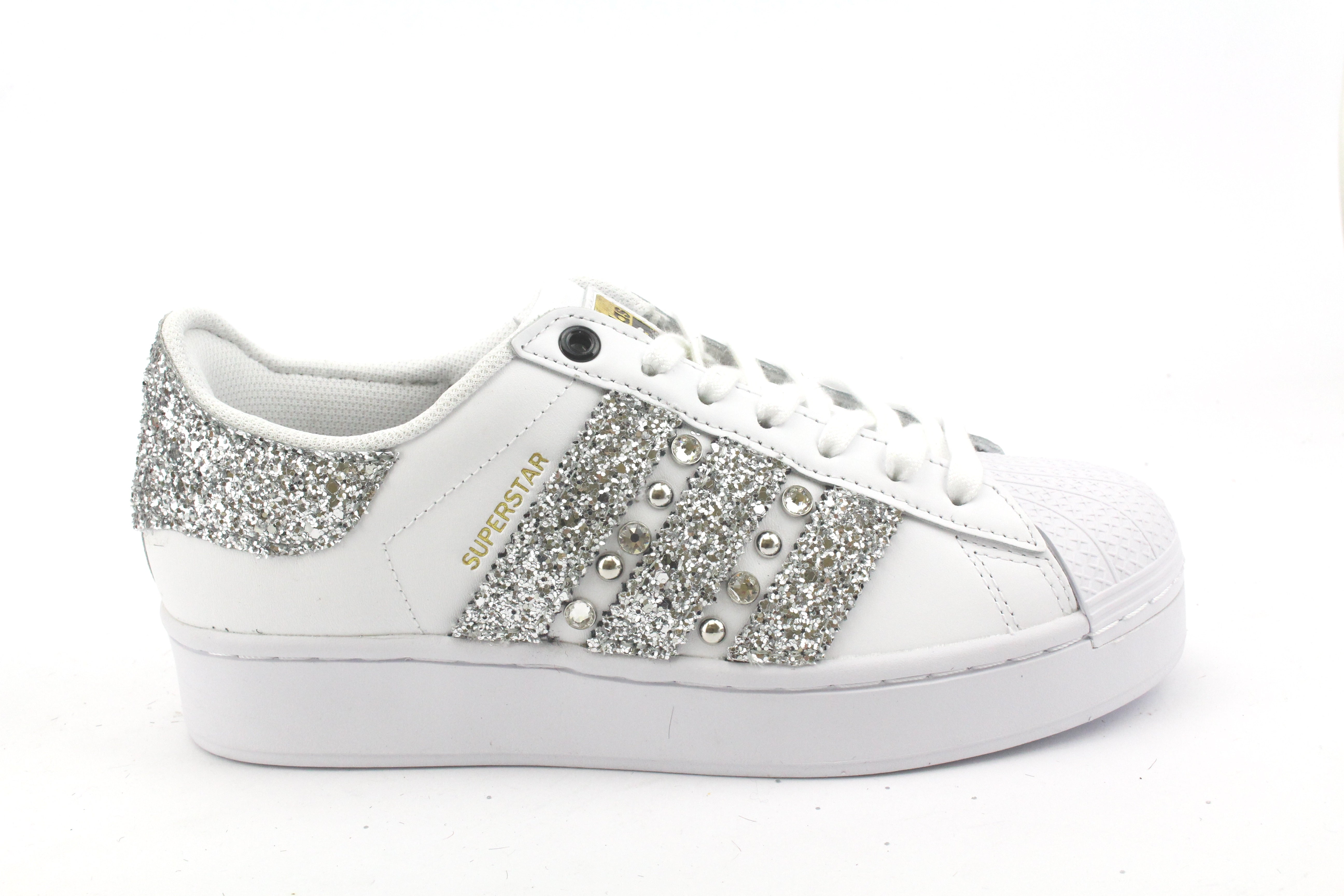 Adidas Superstar Bold Glitter Silver Strass &amp; Studs