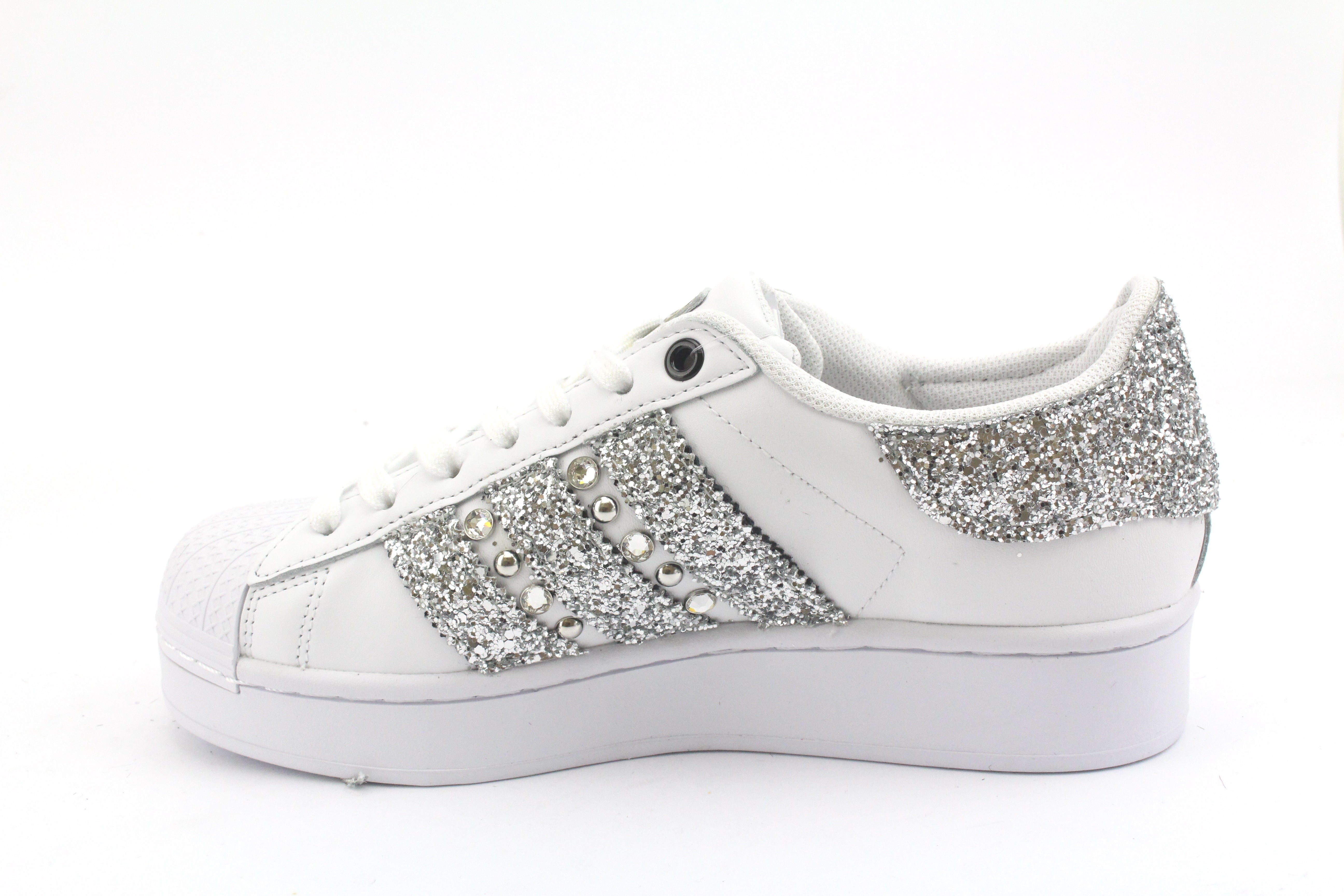 Adidas Superstar Bold Glitter Silver Strass &amp; Studs