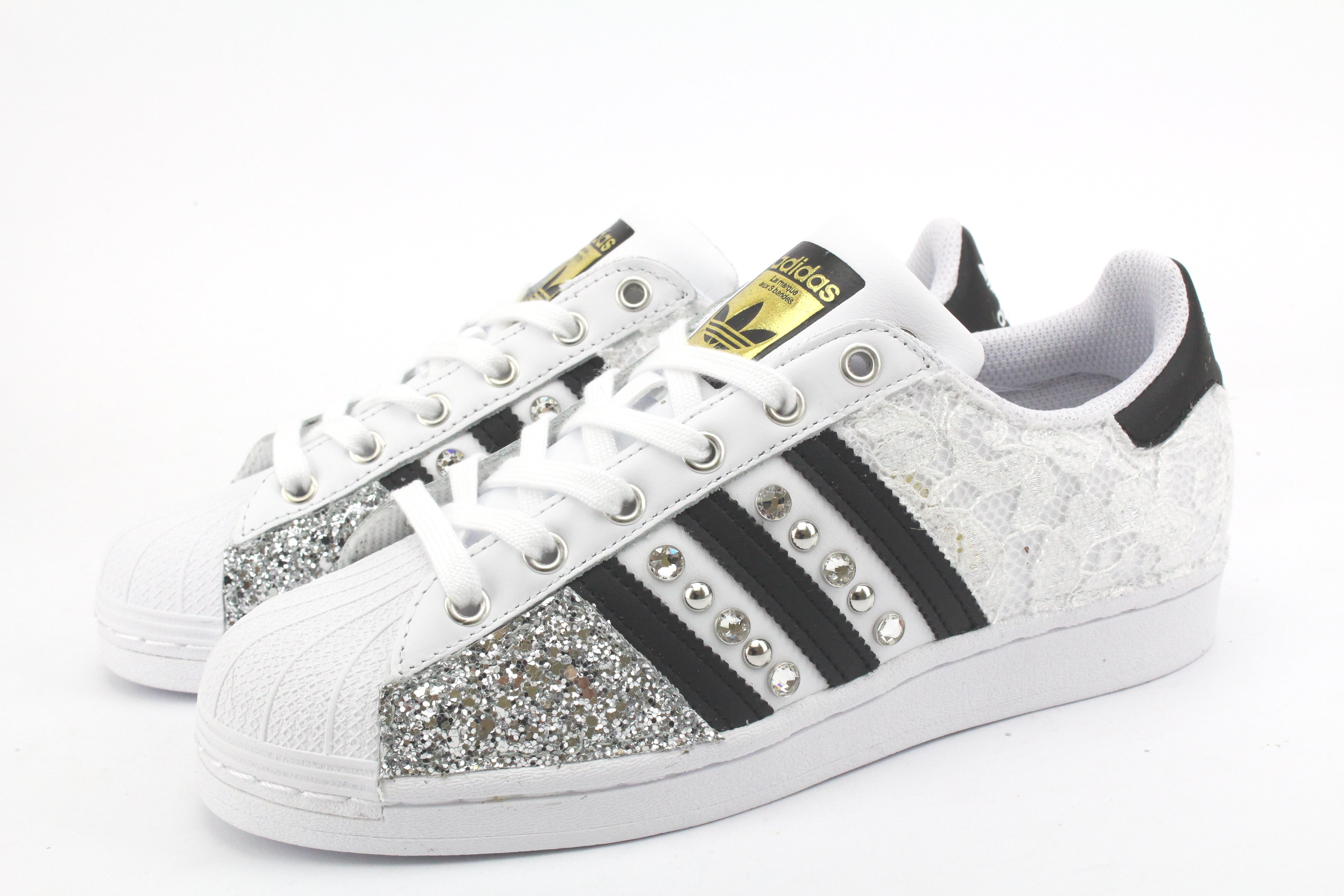 Adidas Superstar Lace White Glitter Silver