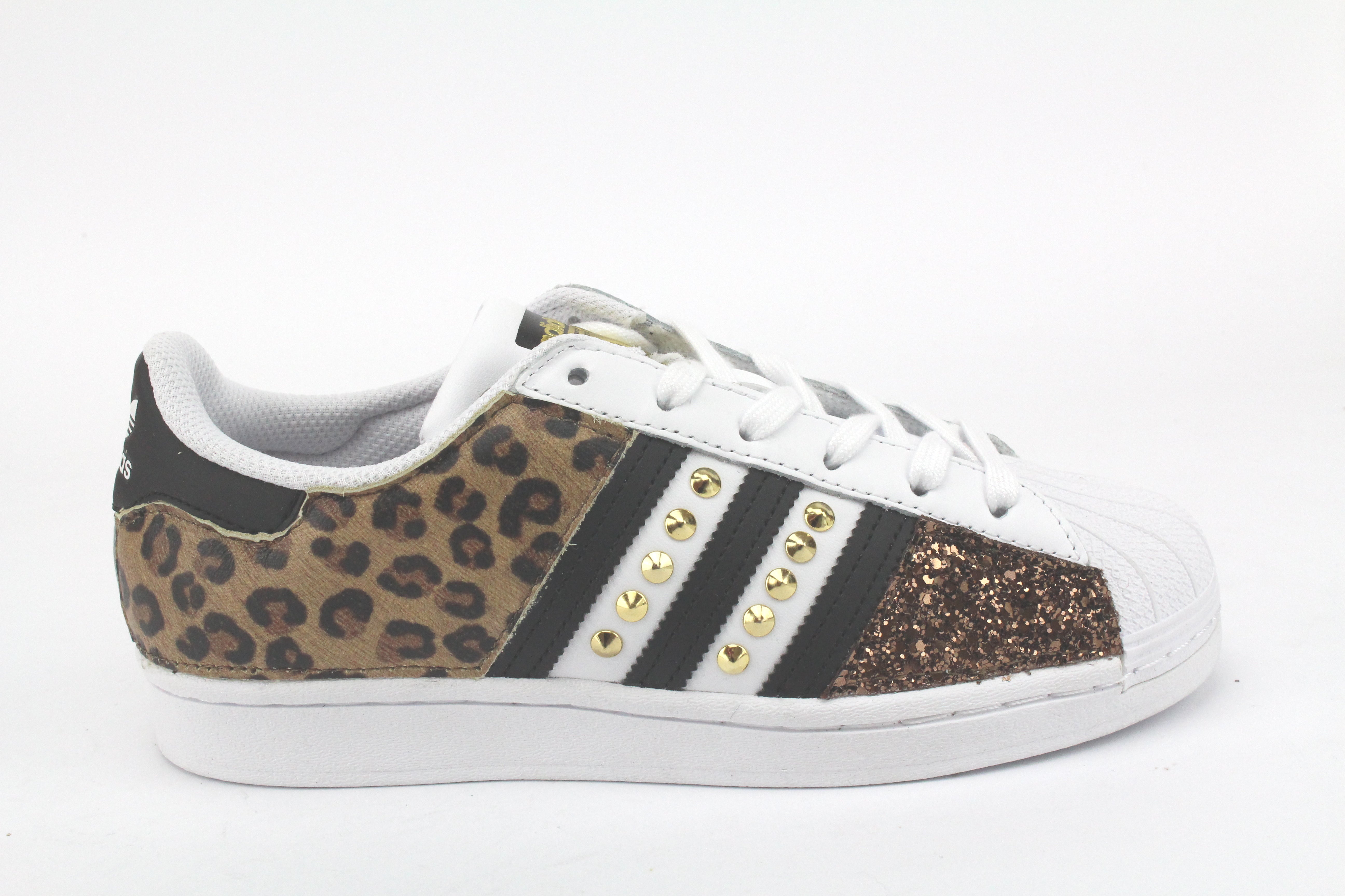 Adidas Superstar Spotted Glitter Brown &amp; Studs