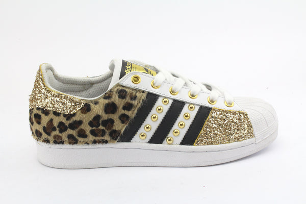 Adidas Superstar Spotted Glitter Gold &amp; Studs