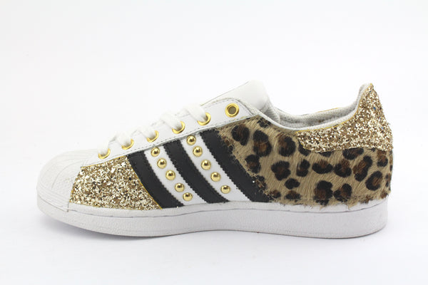 Adidas Superstar Spotted Glitter Gold &amp; Studs