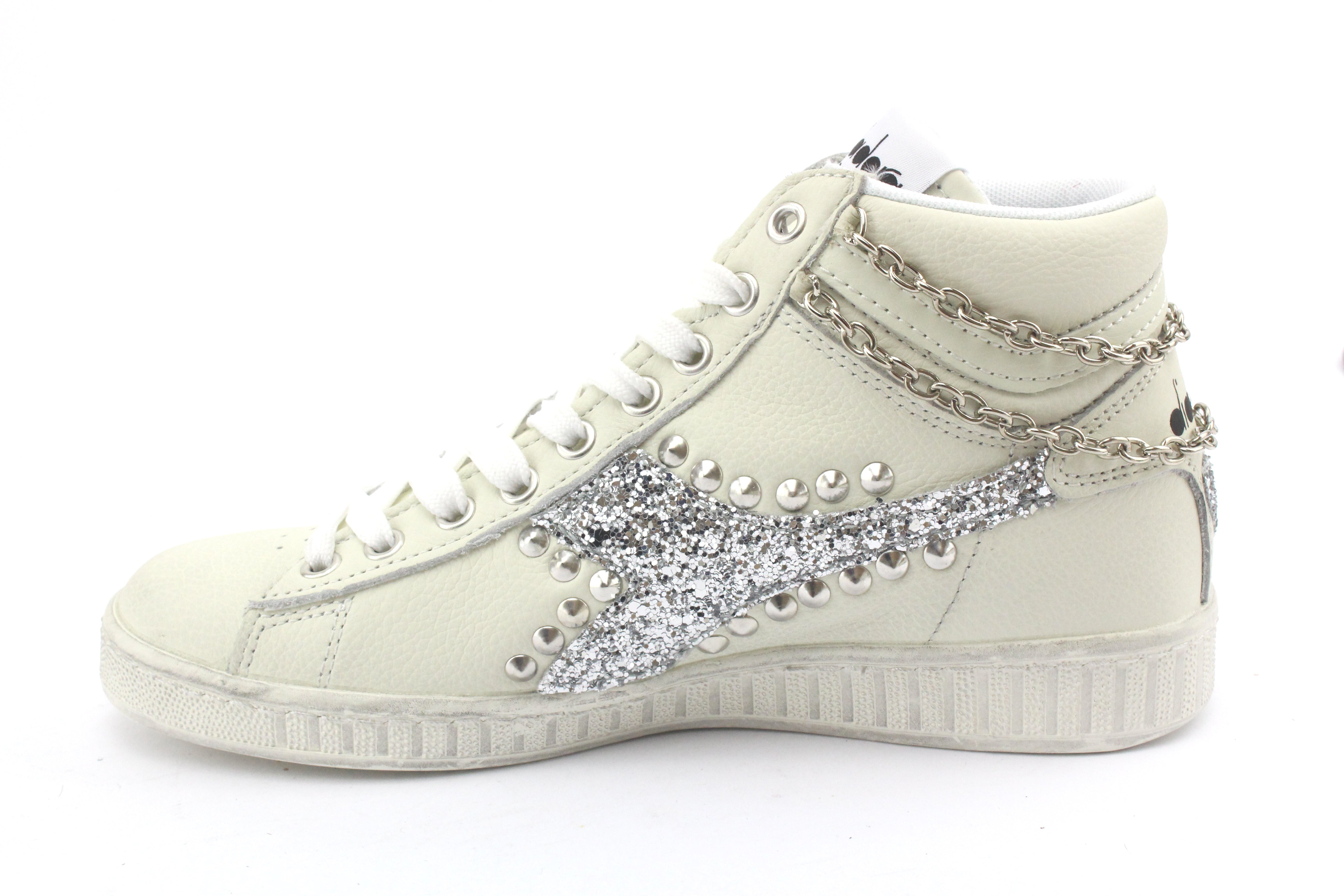 White Scarpe Diadora Game L High Diadora Mens Game L Waxed High