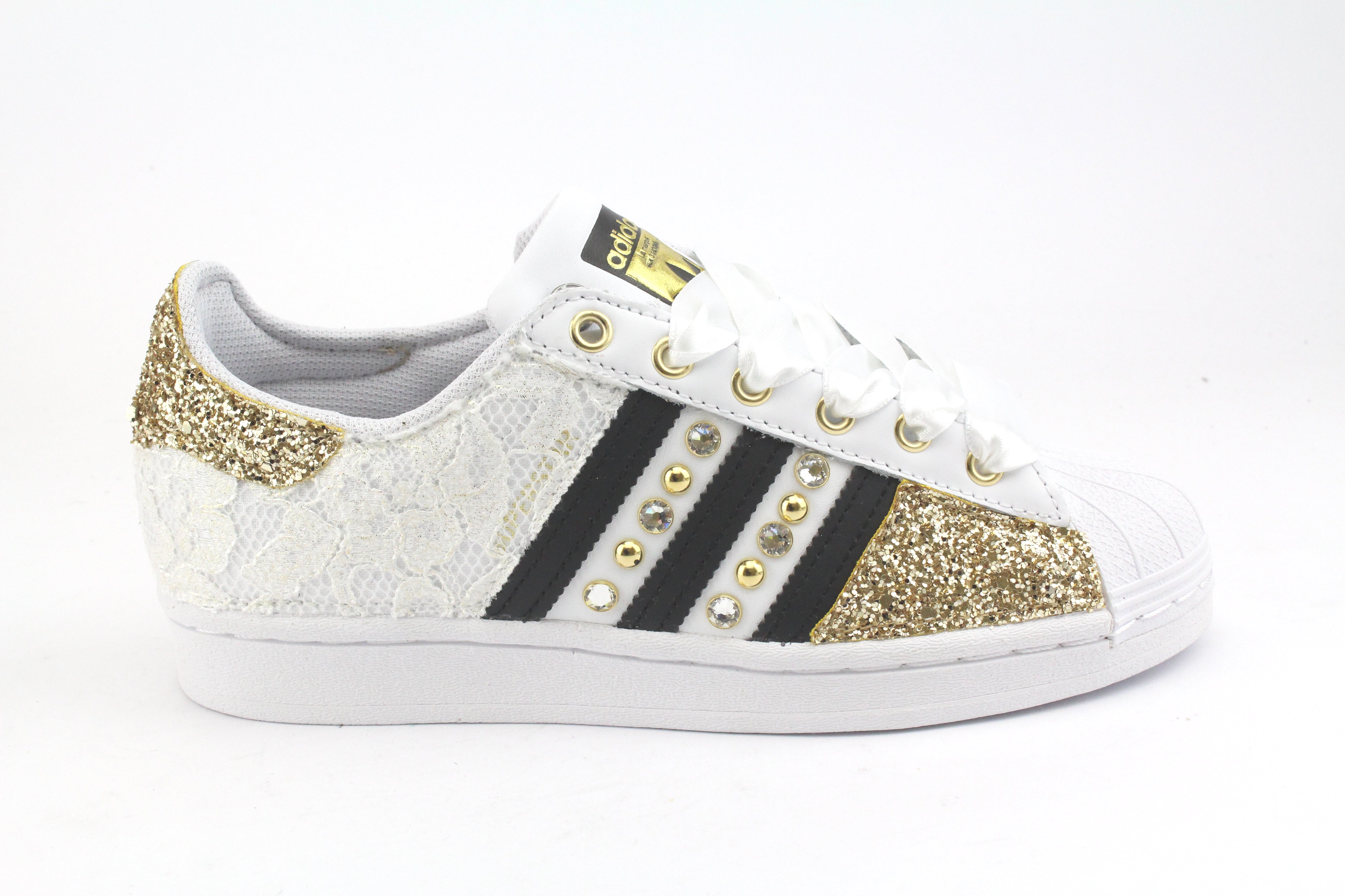 Adidas Superstar Lace White Glitter Gold