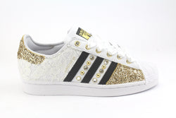 Adidas Superstar Pizzo White Glitter Oro
