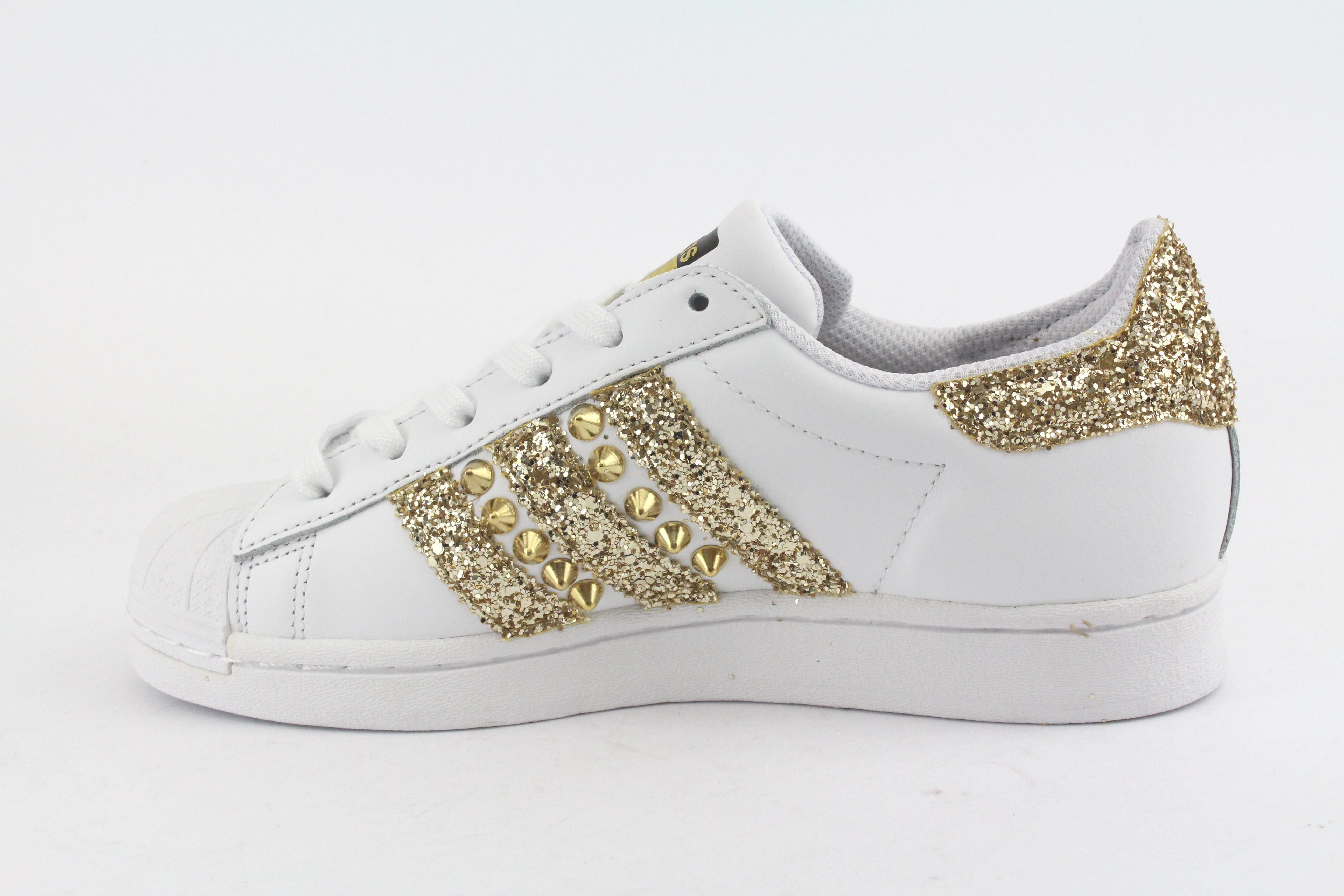 Adidas Superstar Glitter Gold Star &amp; Studs