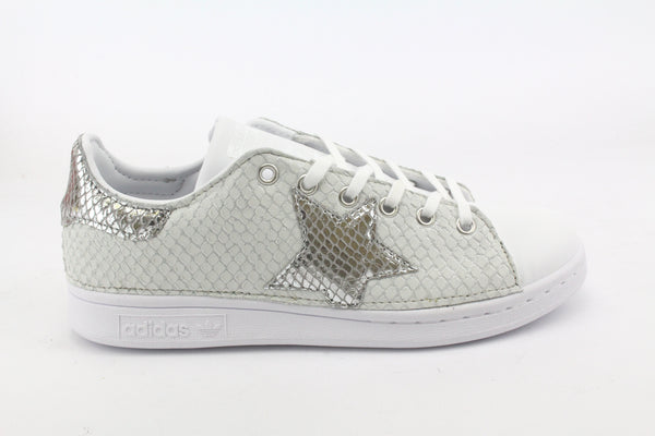 Adidas Stan Smith White Leather Reptile and Silver Star
