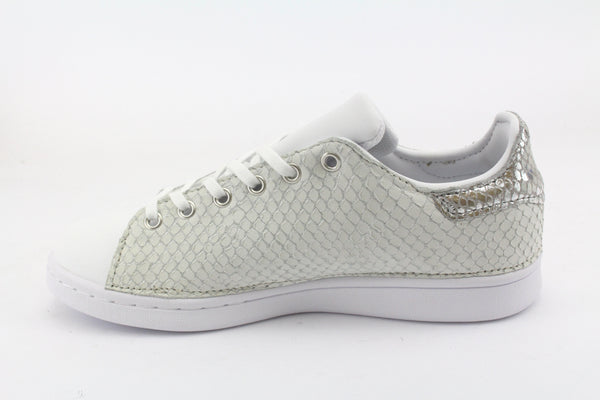 Adidas Stan Smith White Leather Reptile and Silver Star