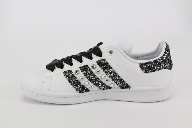 Adidas Superstar Glitter Strass & Borchie Argento