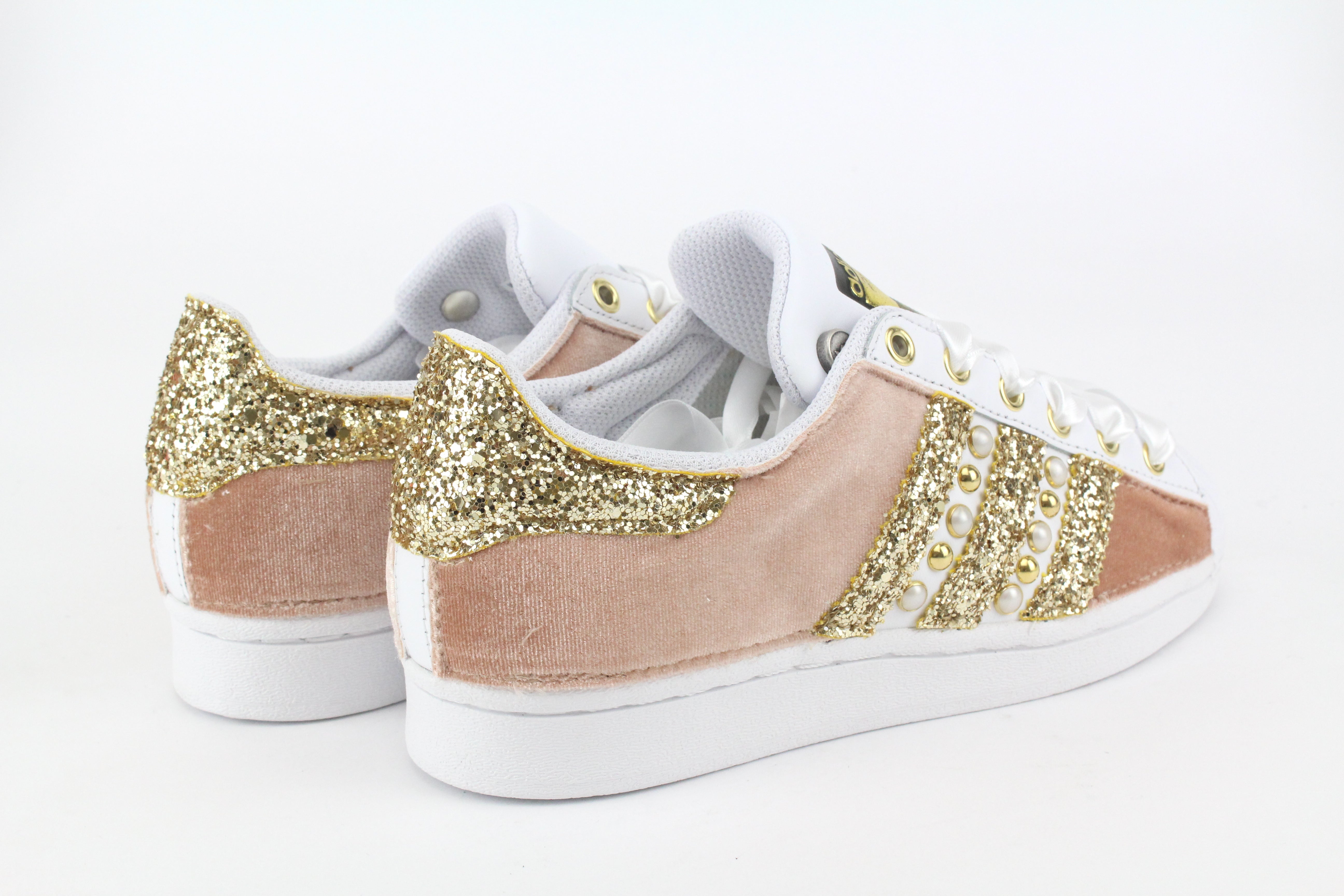 Adidas Superstar Velvet Pink &amp; Gold