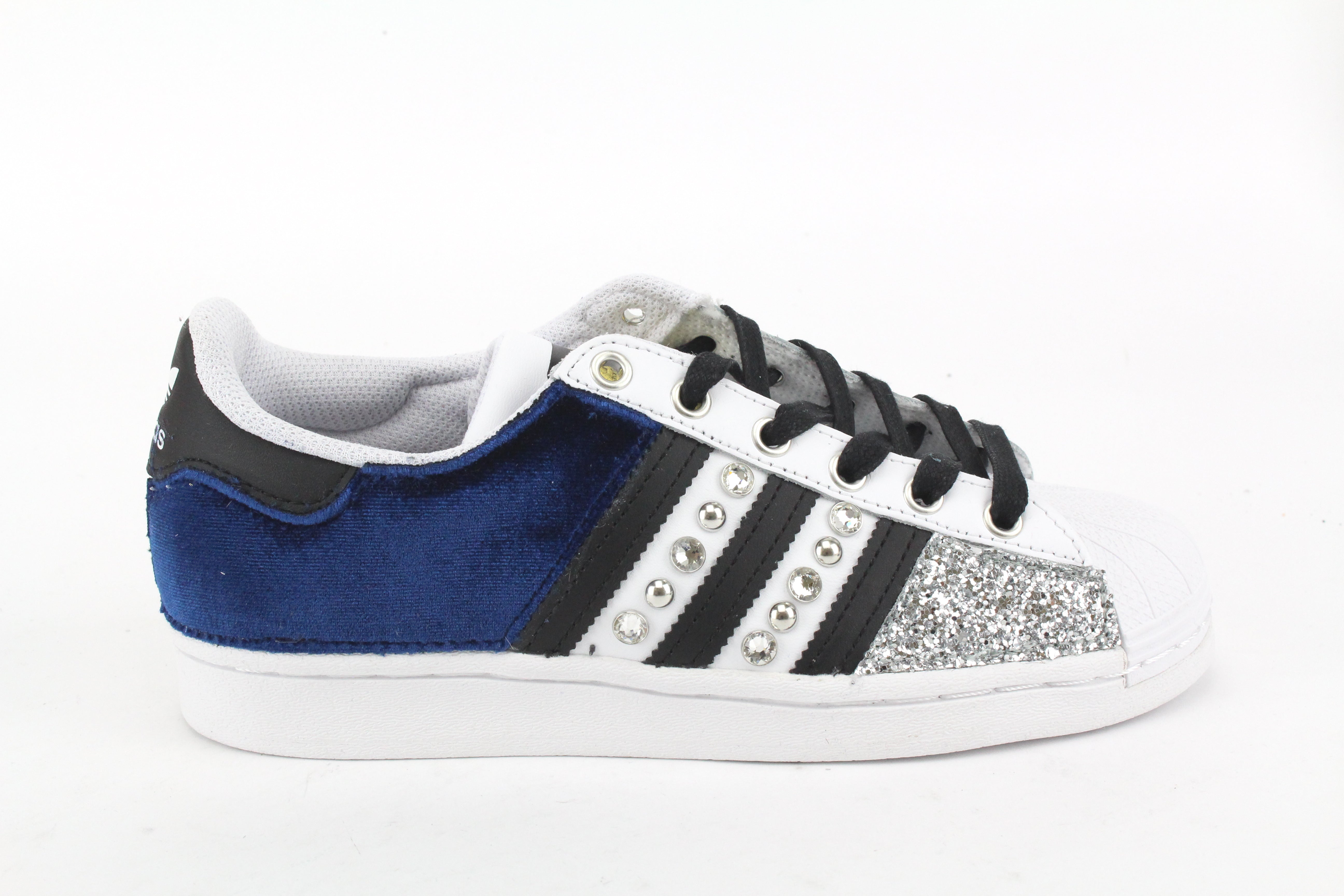 Adidas Superstar Velvet Blue &amp; Silver
