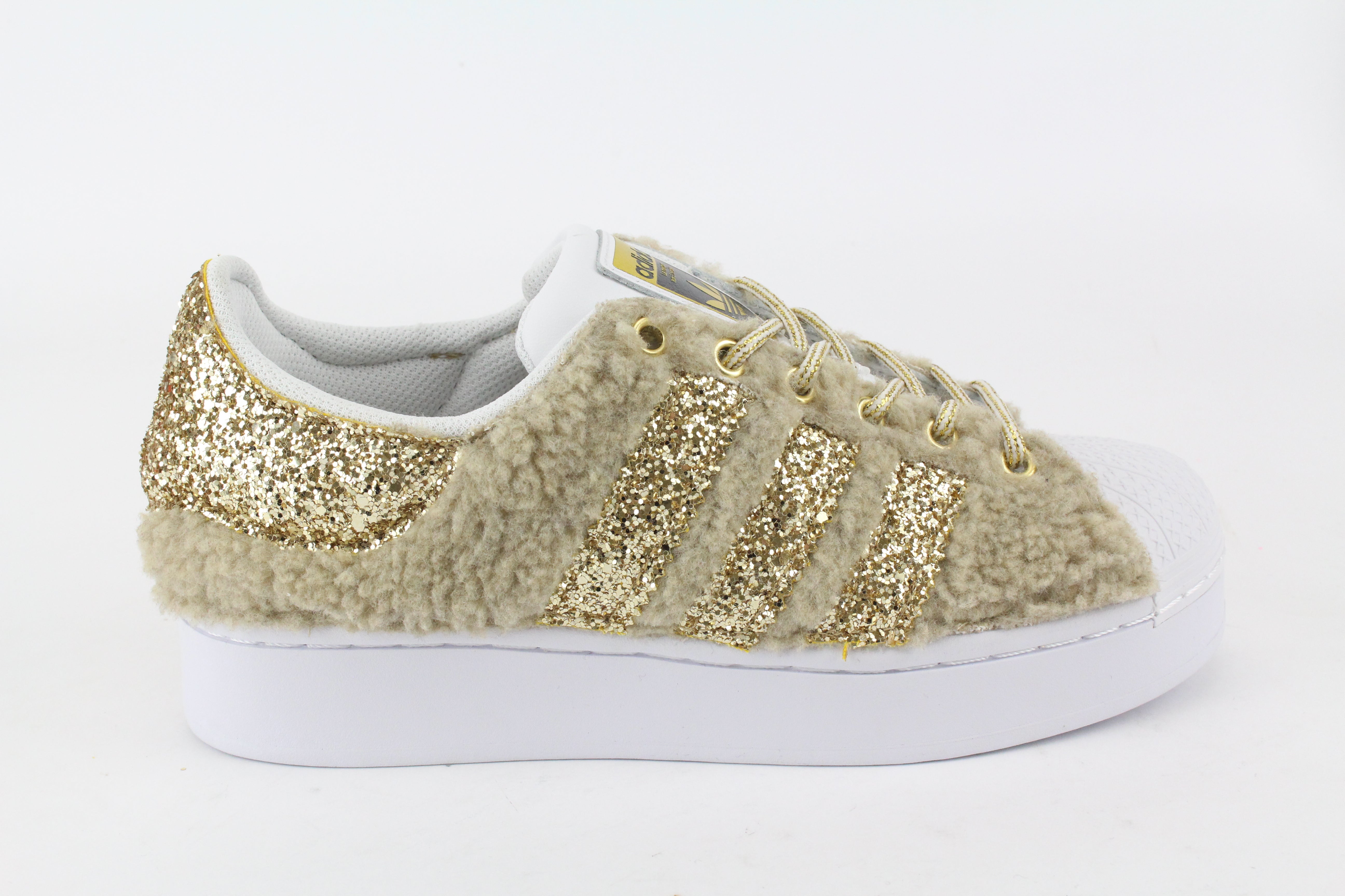 Adidas Superstar Bold Lamb &amp; Glitter Gold