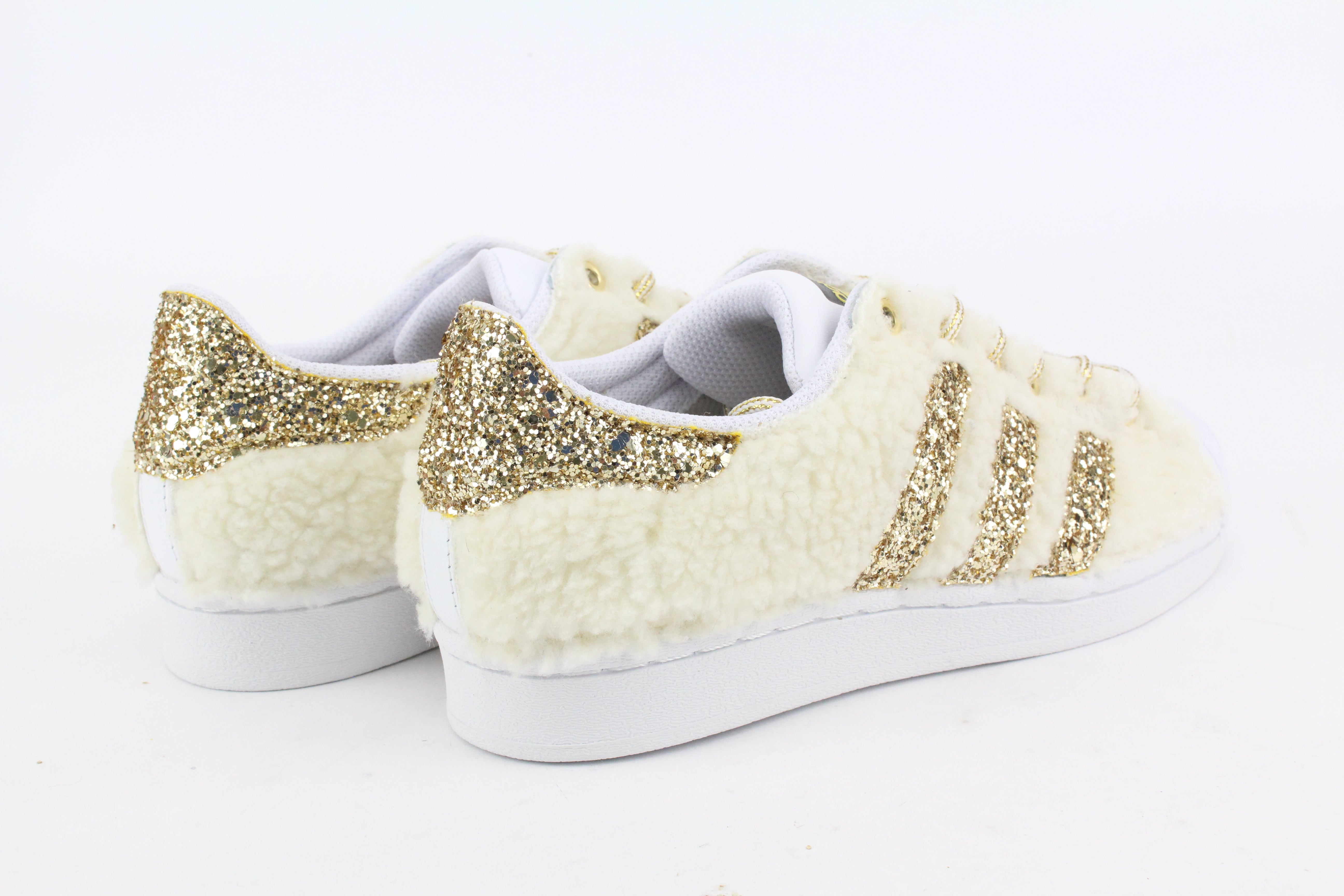 Adidas Superstar Lamb White &amp; Glitter Gold