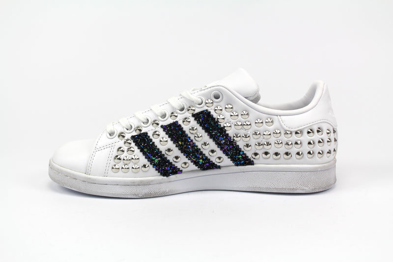 Adidas Stan Smith Personalizzate Total Borchie & Black Iris Glitter
