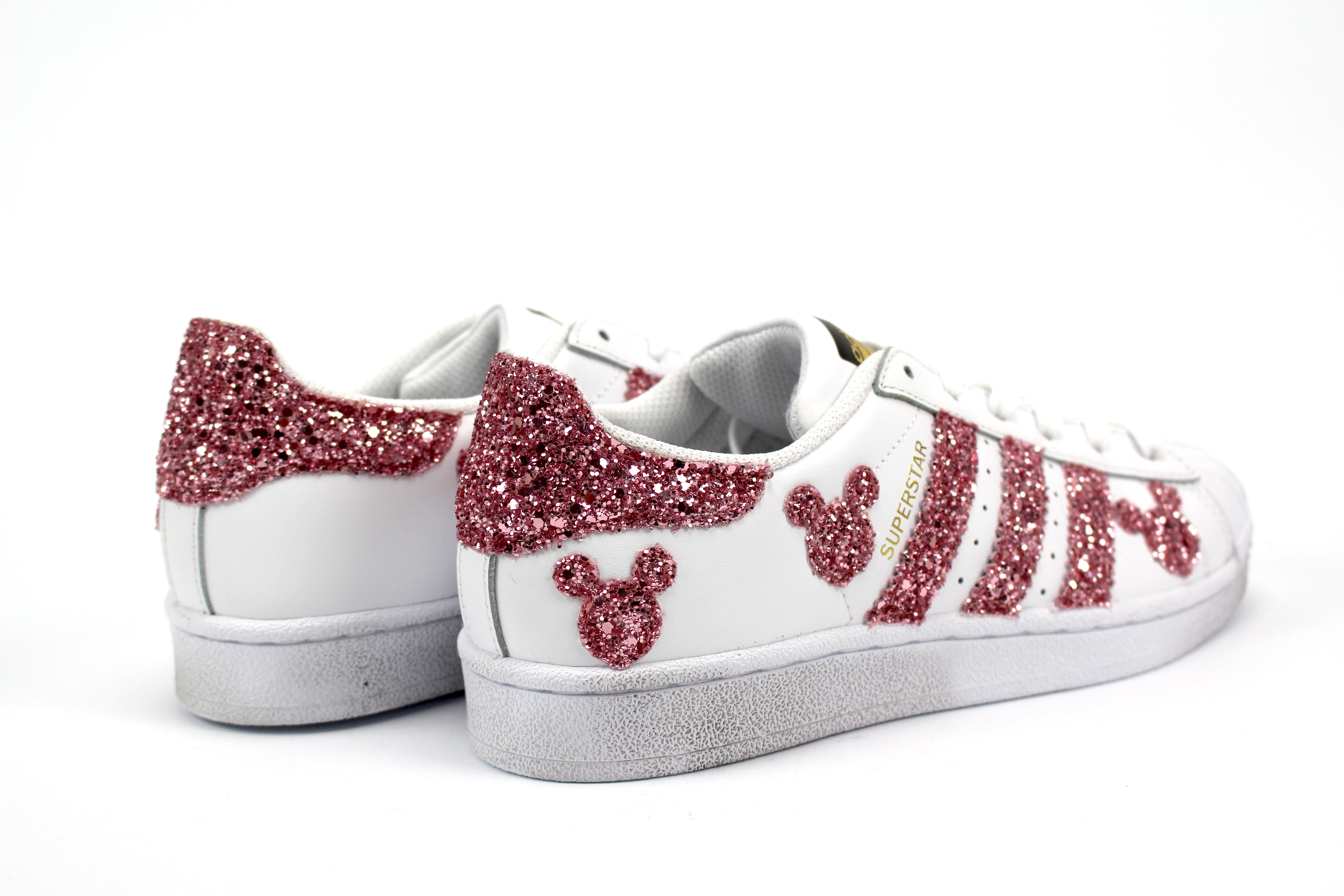 Adidas Superstar Personalizzate Topolini Pink Glitter