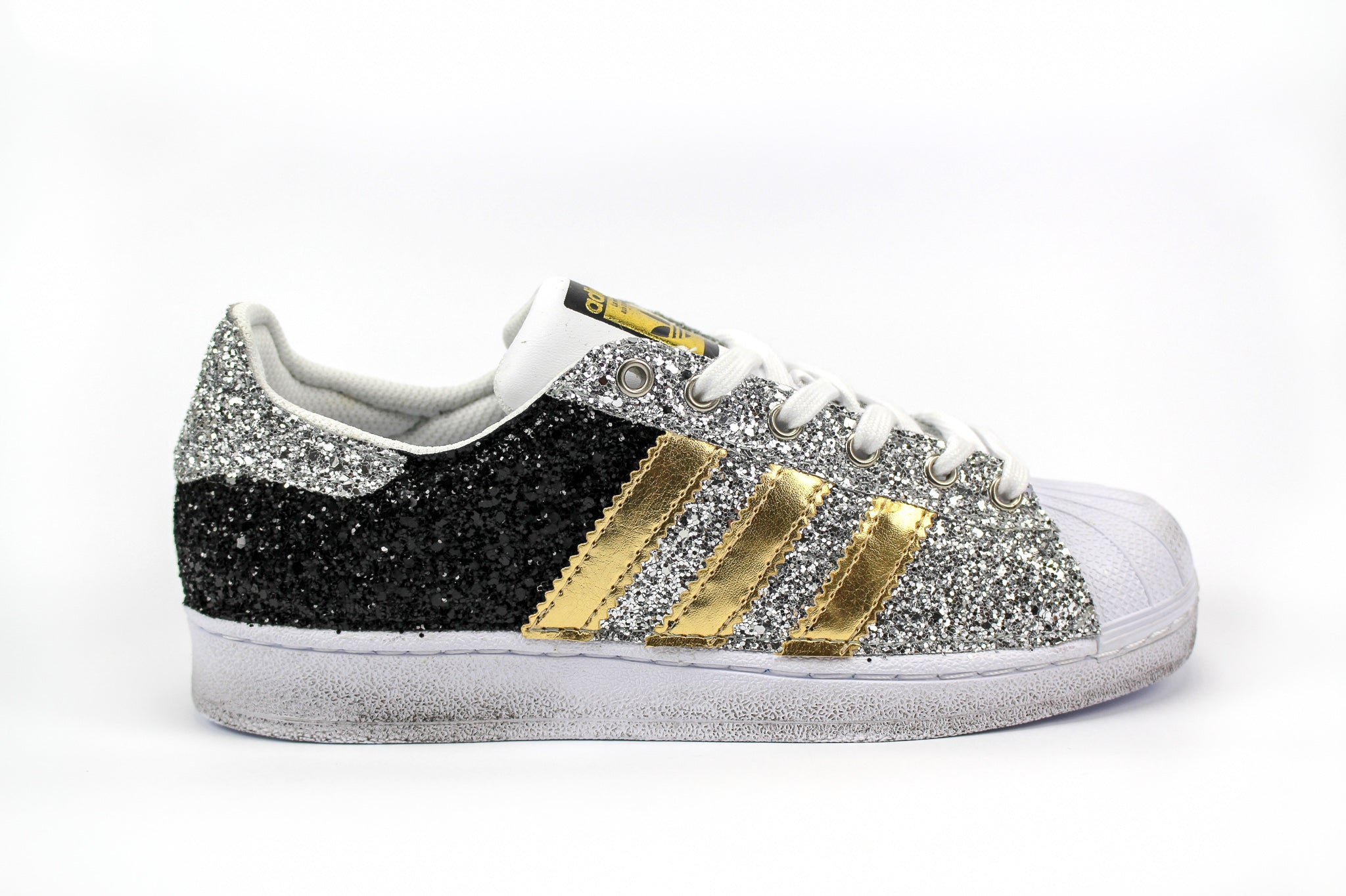 Adidas Superstar Gold Total Glitter Black &amp; Silver