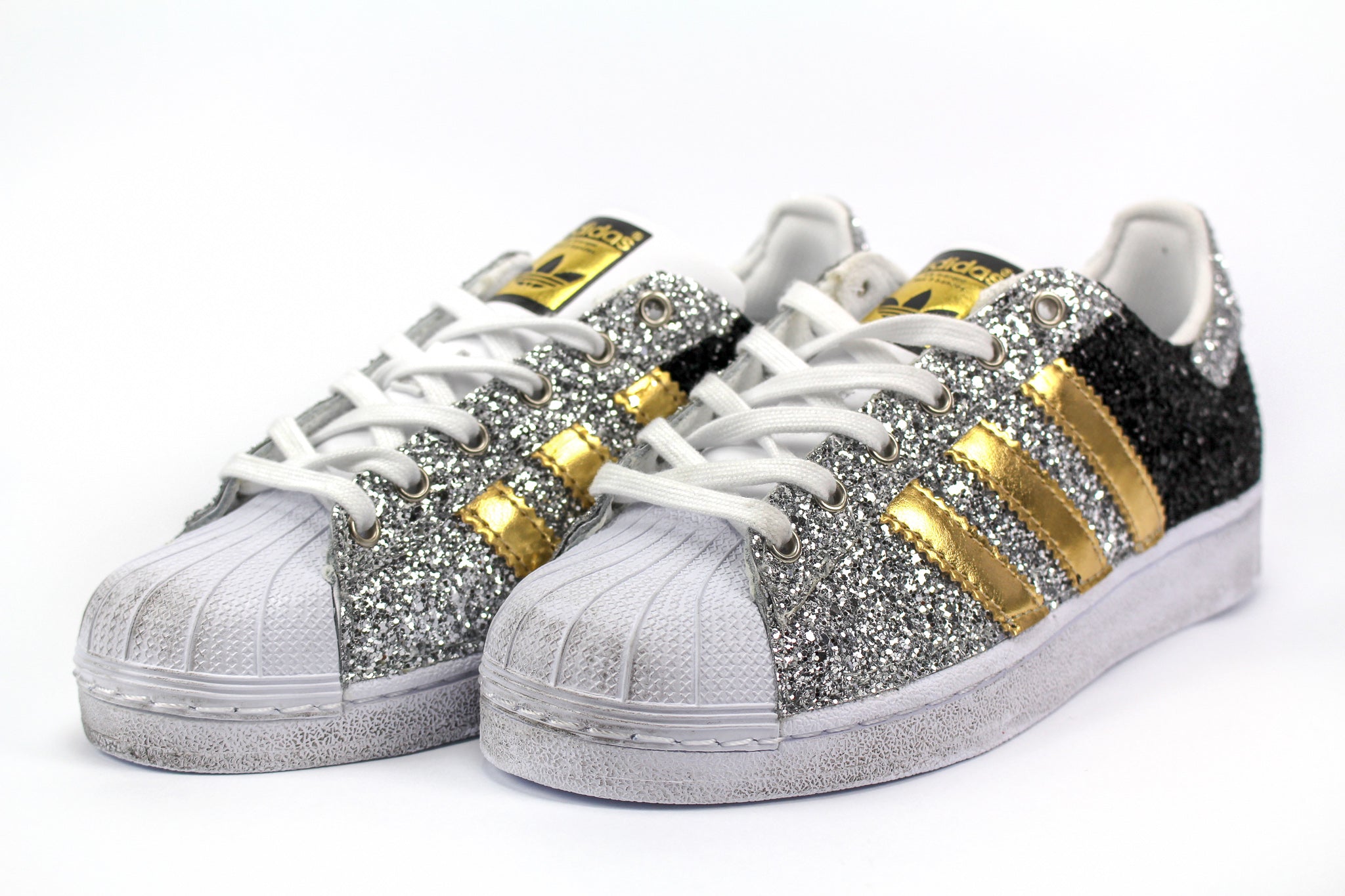 Adidas Superstar Gold Total Glitter Black &amp; Silver