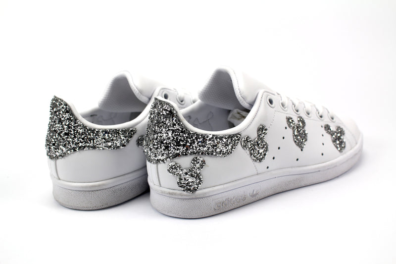 Adidas Stan Smith Personalizzate Topolini Silver Glitter