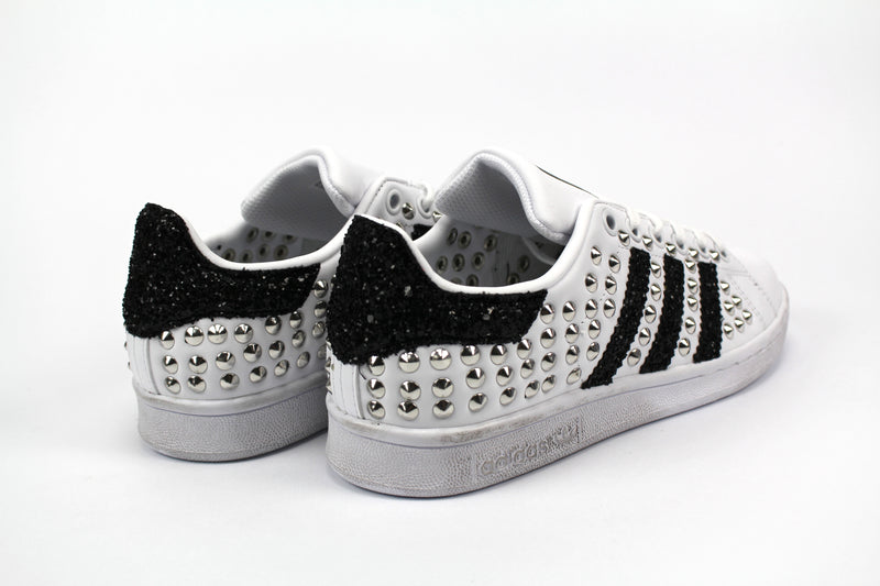 Adidas Stan Smith Personalizzate Total Borchie & Black Glitter