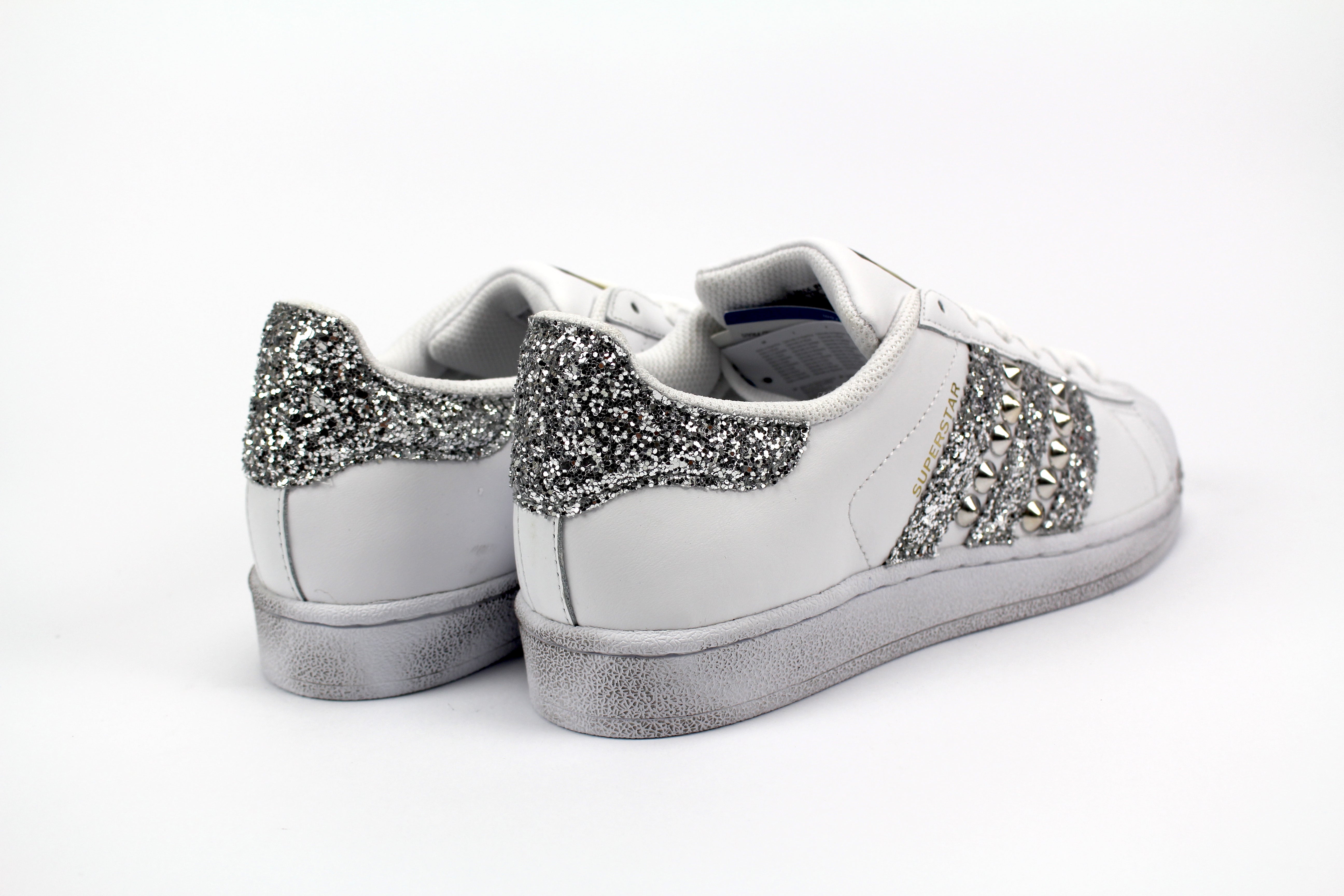 Adidas Superstar Silver Glitter &amp; Studs