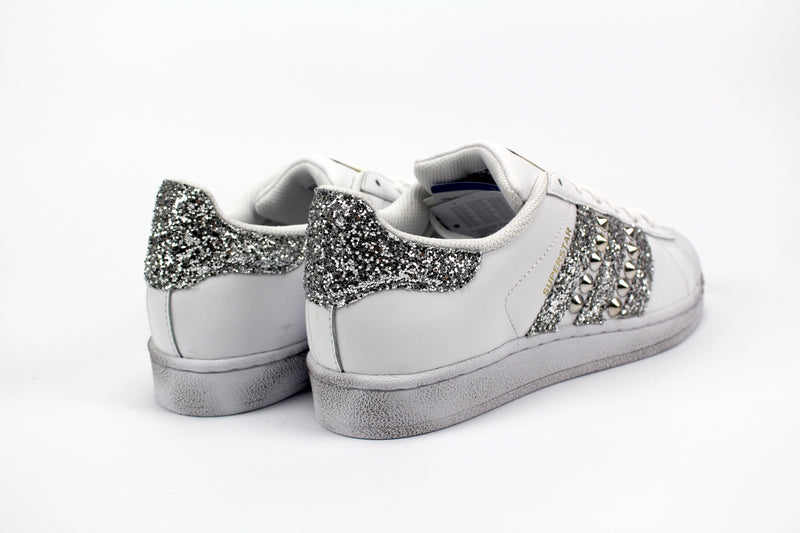 Adidas Superstar Silver Glitter & Borchie