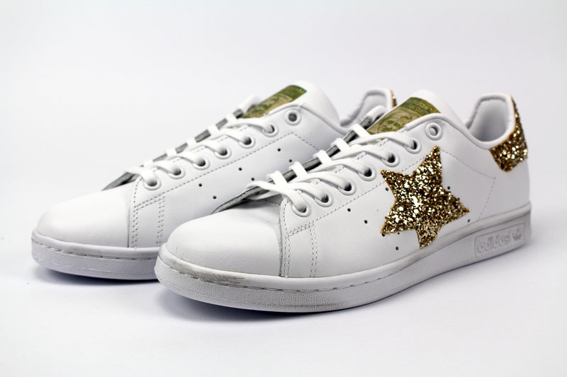 Adidas Stan Smith personalizzata stella glitter oro