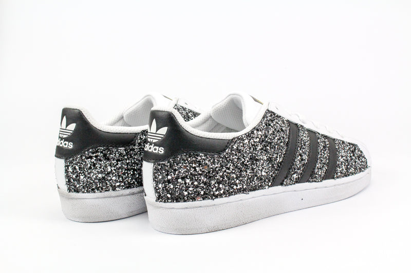 Adidas Superstar Personalizzata Black & Total Glitter Silver