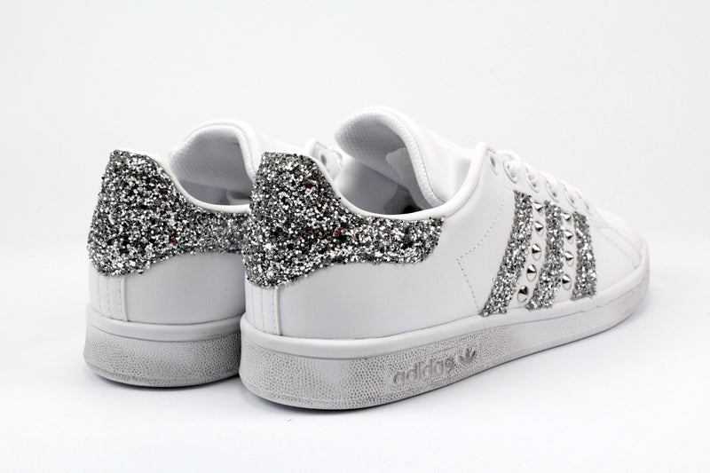 Adidas Stan Smith Personalizzate Silver Glitter & Borchie