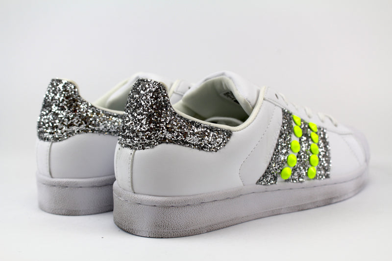 Adidas Superstar Yellow Fluo & Silver Glitter