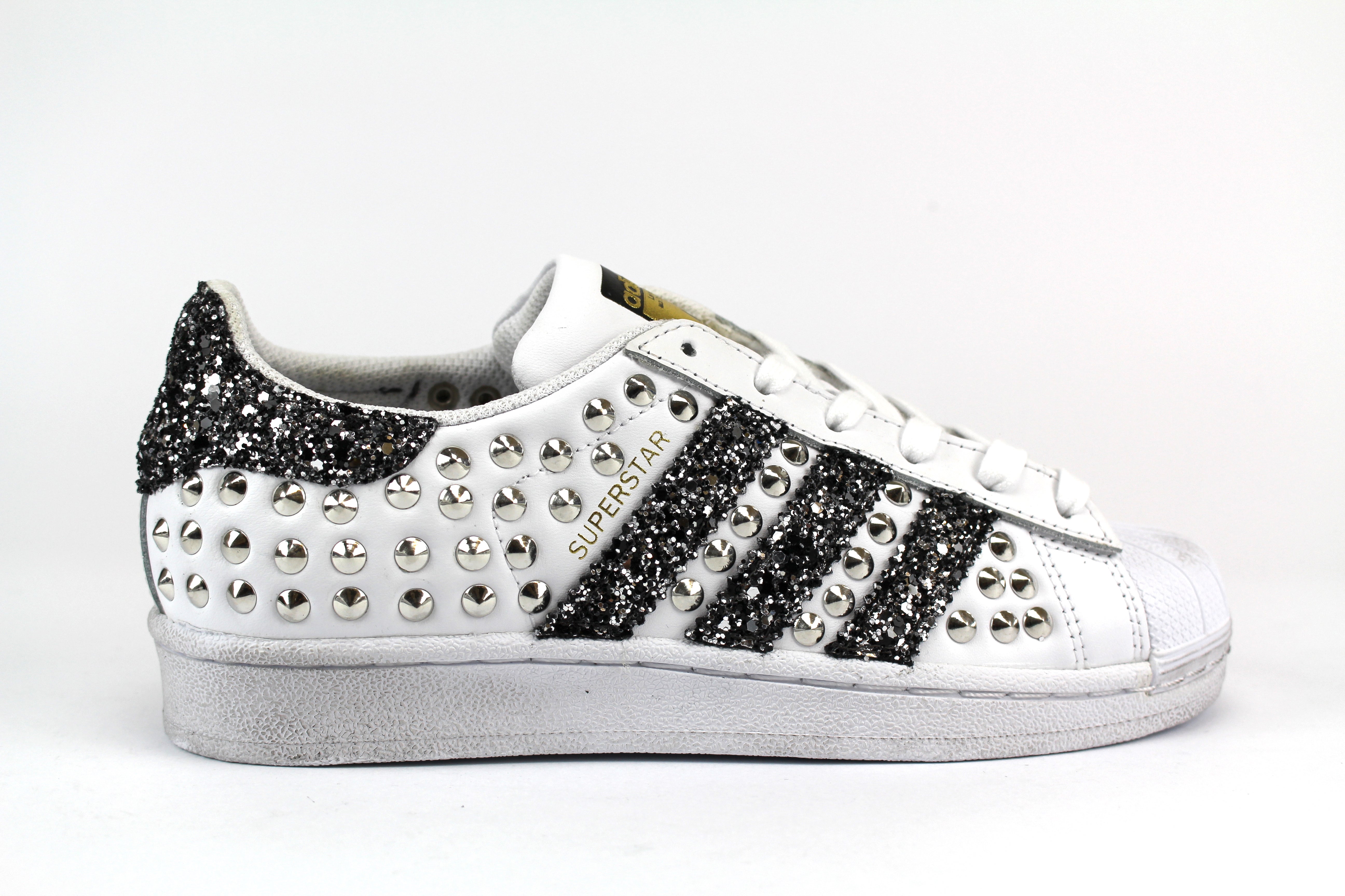 Adidas Superstar Personalizzare Total Borchie & Black Silver Glitter