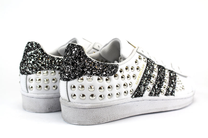 Adidas Superstar Personalizzare Total Borchie & Black Silver Glitter