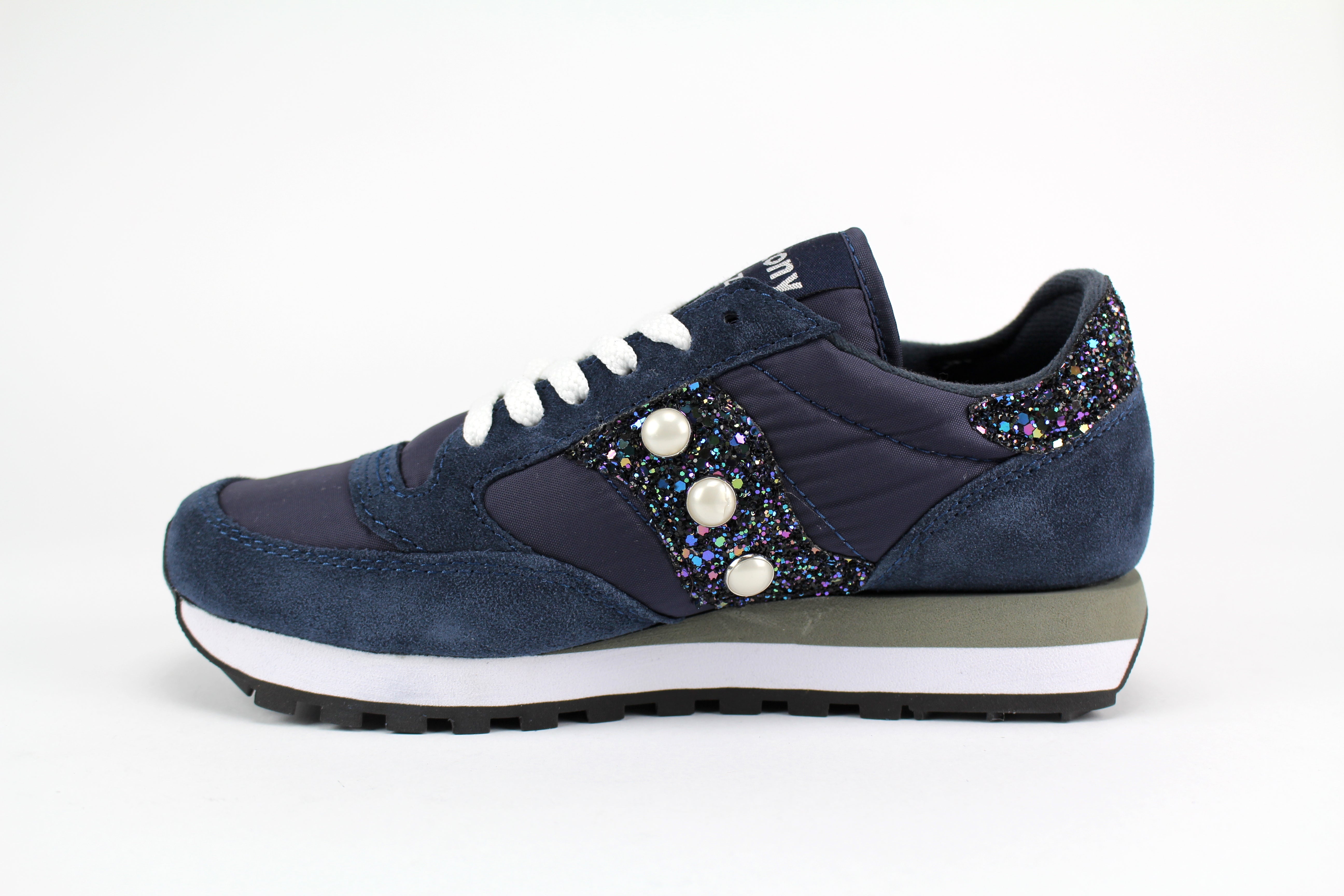 Saucony Jazz Navy Glitter & Perle personalizzate