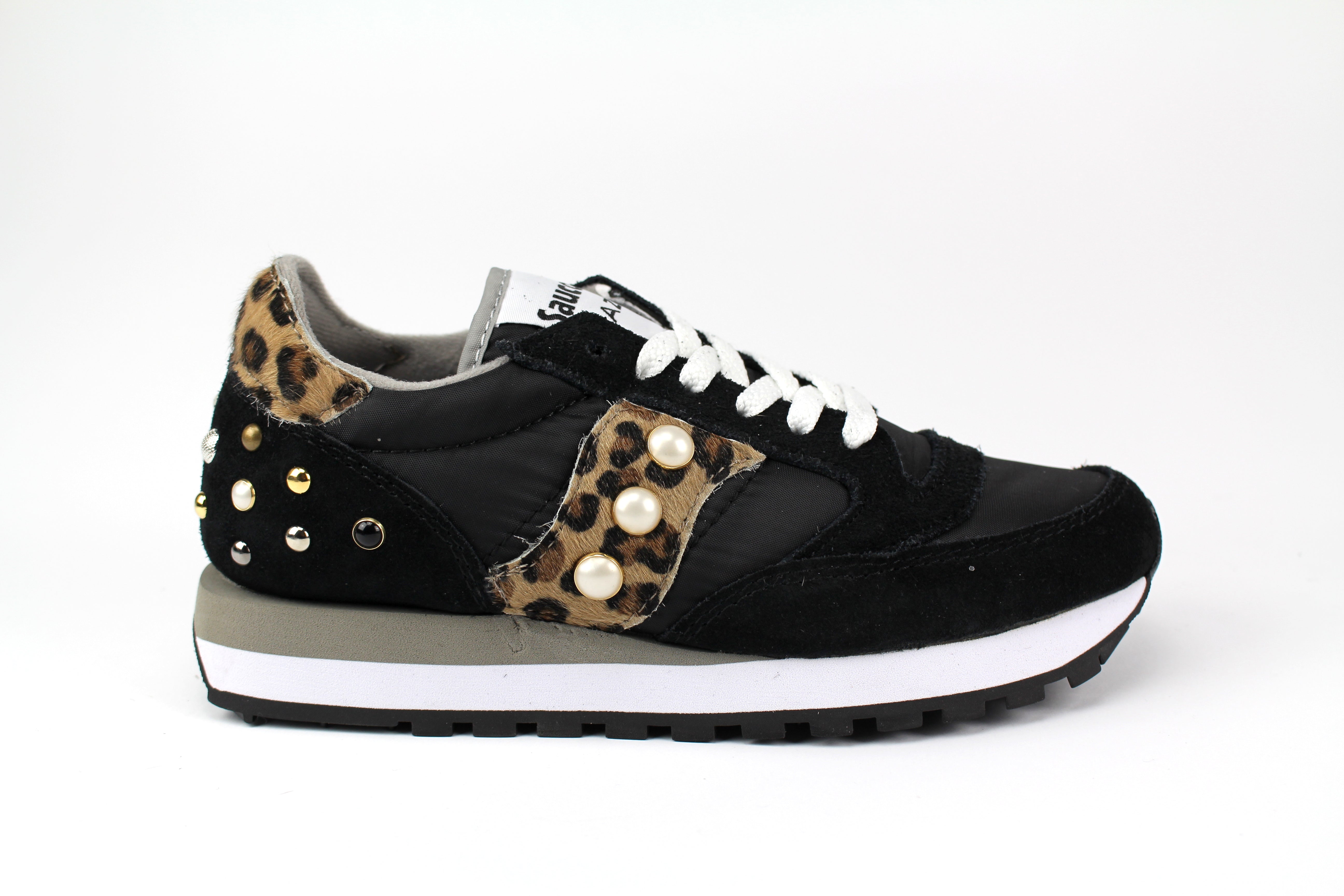 Saucony Jazz Black Spotted Horse &amp; Studs