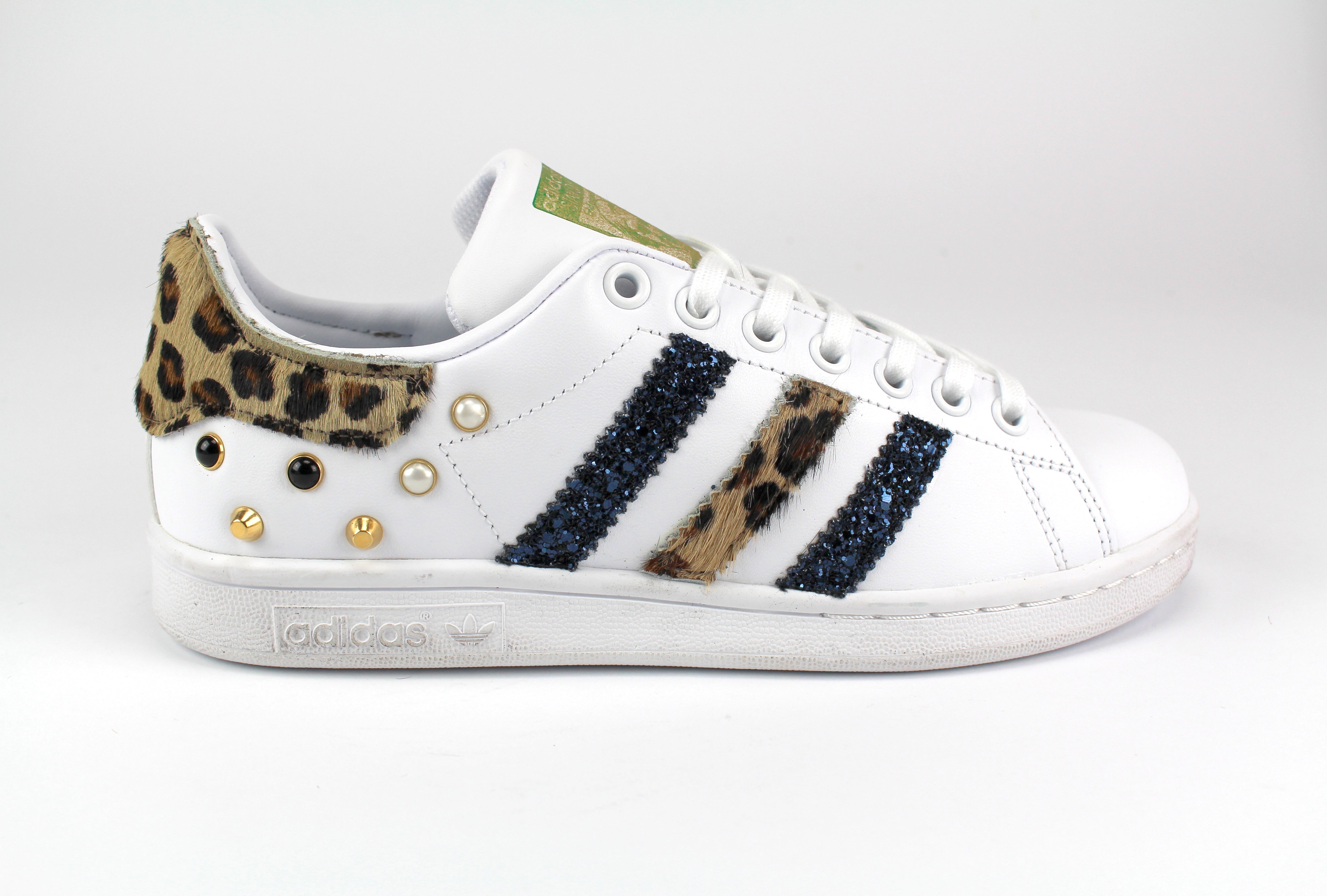 Adidas Stan Smith Personalizzate Maculate Glitter Black Iris & Borchie