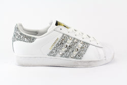 Adidas Superstar Personalizzate Silver Glitter & Strass