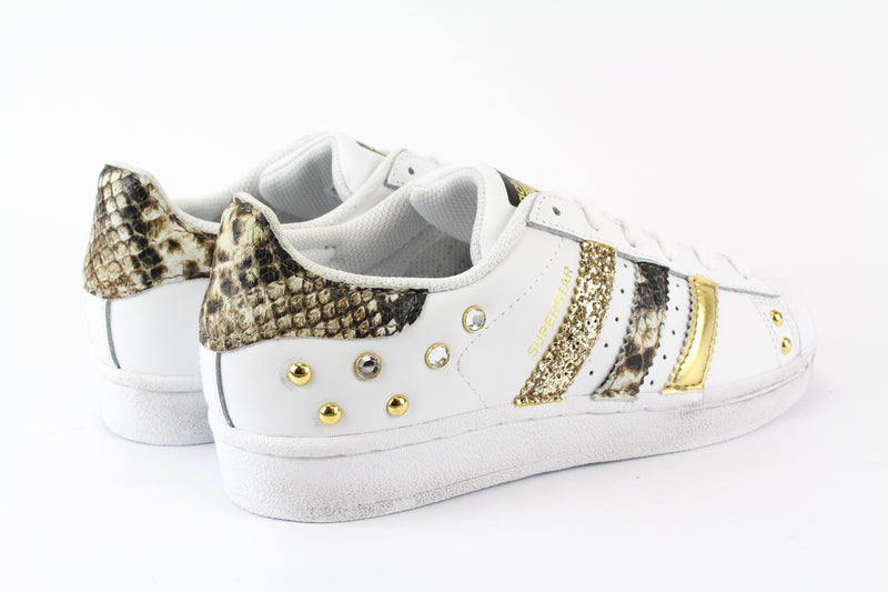 Adidas Superstar Personalizzate Pitonate Glitter & Borchie