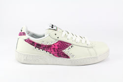 Diadora Game L Low Waxed Pitone Pink Fluo & Borchie