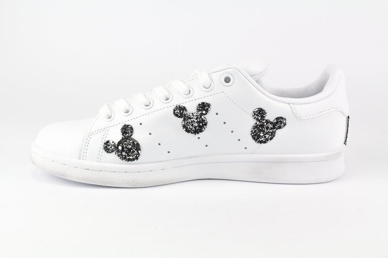 Adidas Stan Smith Topolini Black Silver Glitter & Borchie