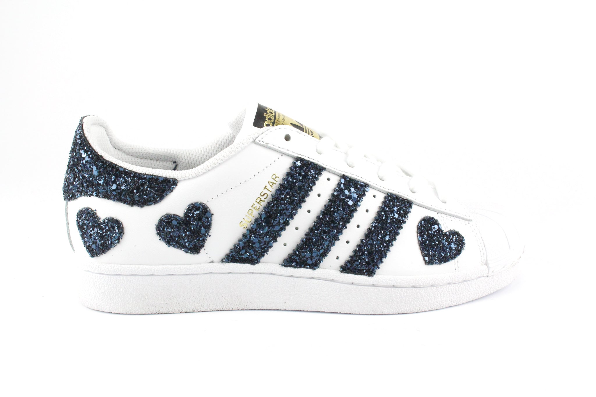 Adidas Superstar Hearts Navy Glitter