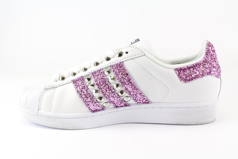 Adidas Superstar Glitter Glicine & Borchie