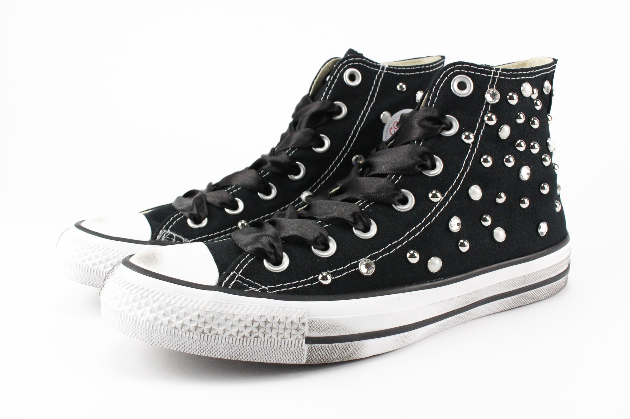 Converse All Star Black Strass &amp; Satin Laces